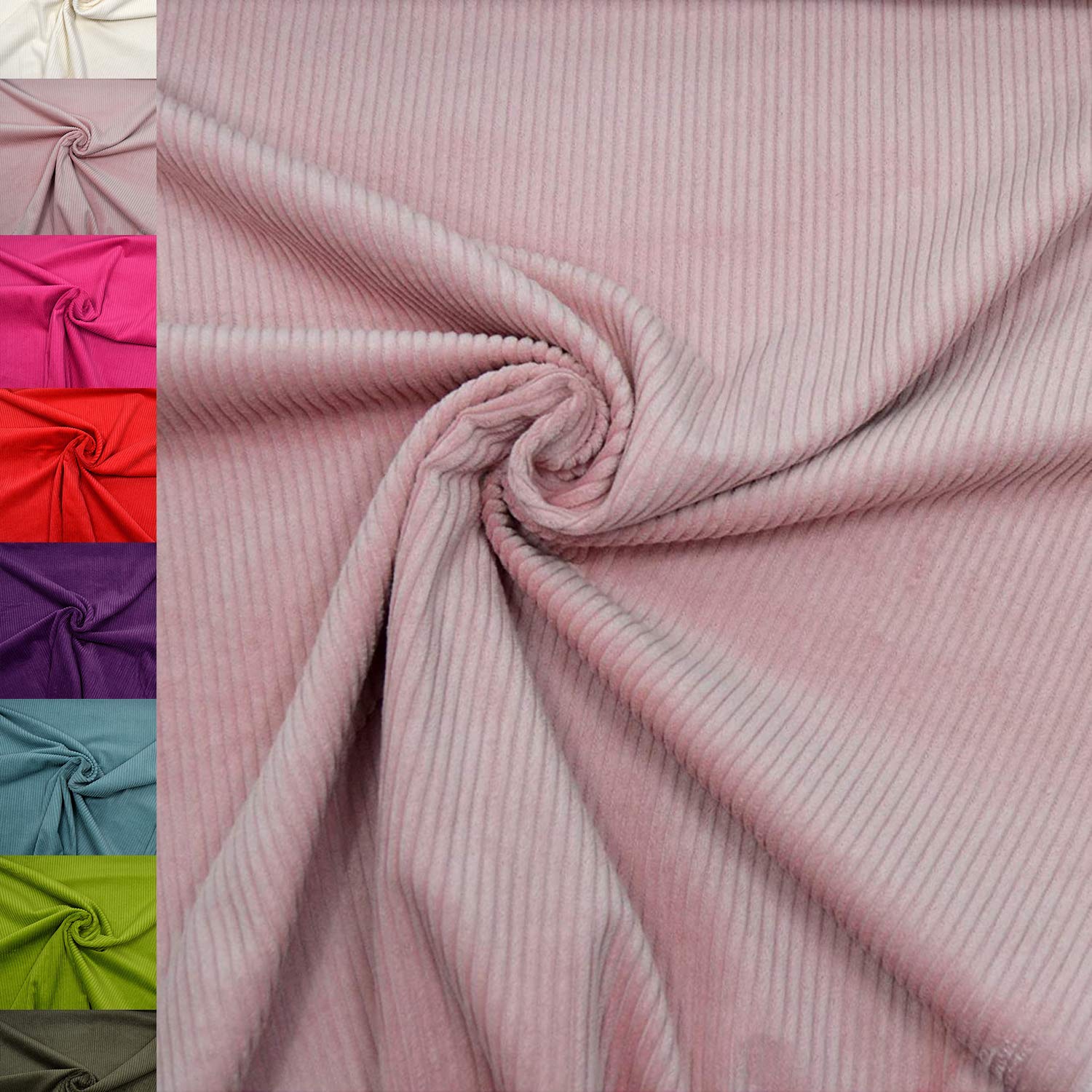 MAGAM-Stoffe Yanis Breitcord Cordstoff 100% Baumwolle Bekleidung Möbel Meterware 50cm (01. Warm gelb)