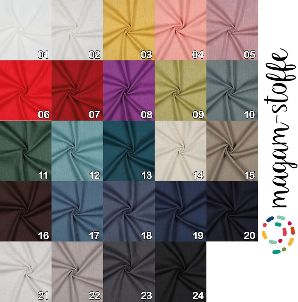 MAGAM-Stoffe Julia 100% Leinen Stoff uni Oeko-Tex Meterware 50cm (14. Helles beige)