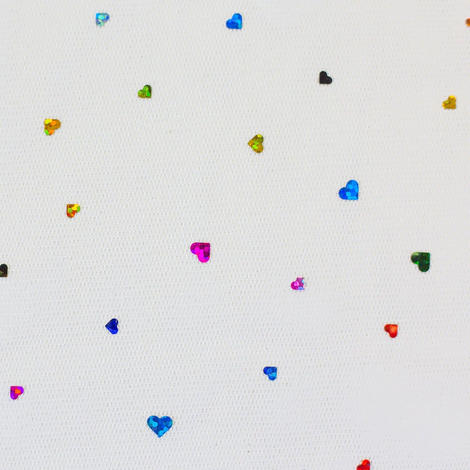 MAGAM-Stoffe Tüllstoff für Bekleidung Deko Soft Tüll Meterware (Herzen weiß)