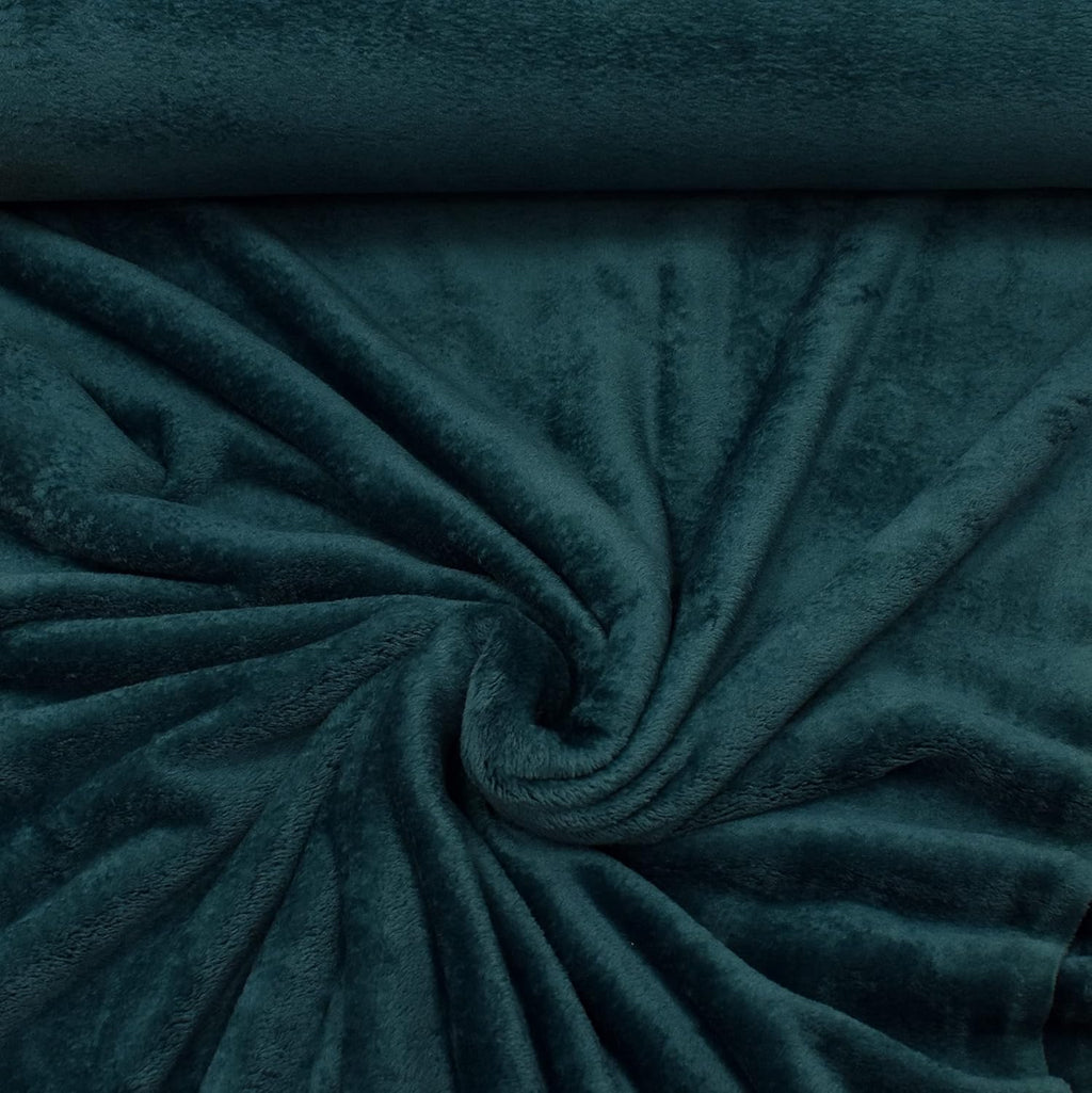 MAGAM-Stoffe Paula Fleece Stoff Uni Antipilling Meterware 50cm (07. Dunkelgrün)