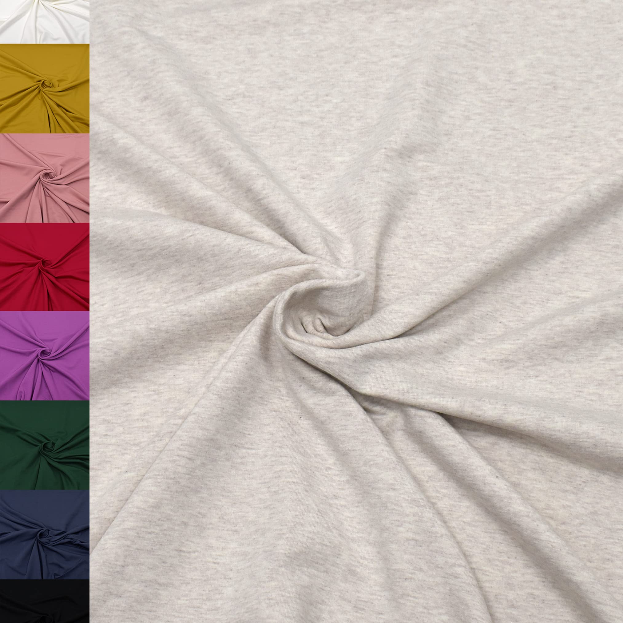 MAGAM-Stoffe Elias Sweatstoff uni innen angeraut und weich Meterware ab 50cm (02. Natur)