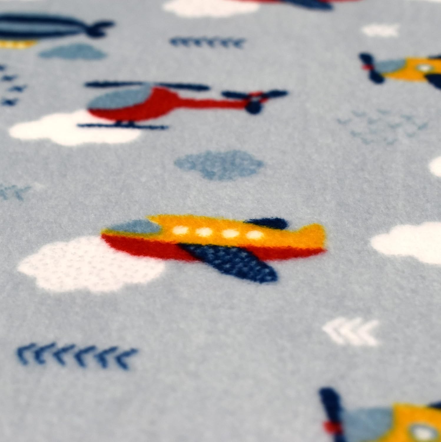 MAGAM-Stoffe Simon Luftfahrt Wellness Fleece Stoff Meterware 50cm