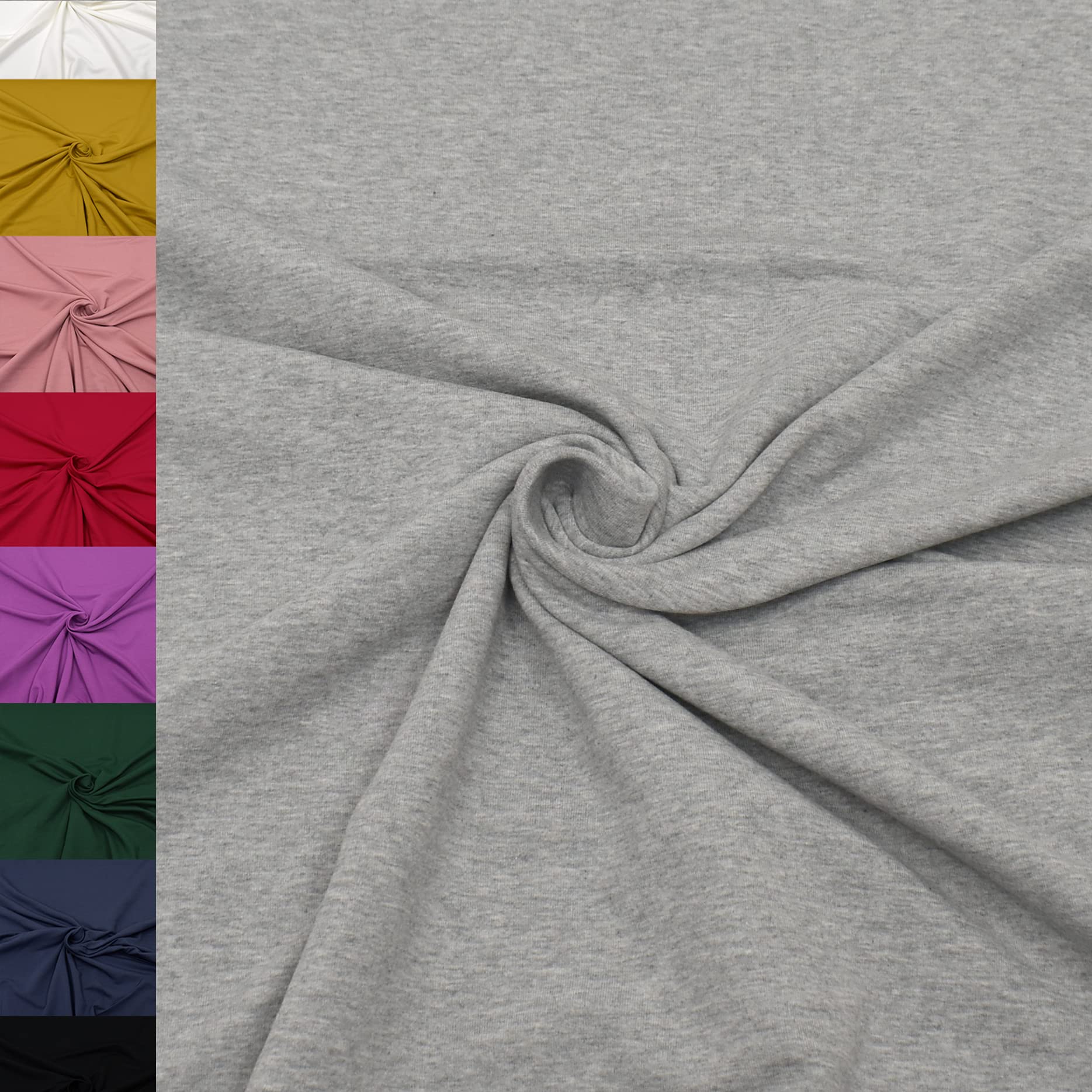 MAGAM-Stoffe Finn Jersey Stoff uni Oeko-Tex Meterware 50cm (29. Dunkelgrau)