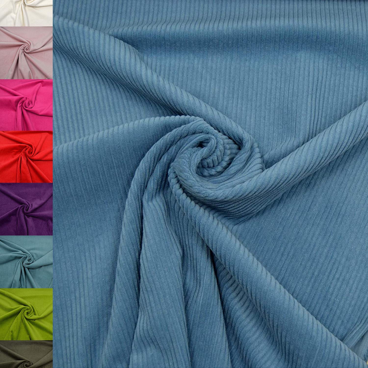 MAGAM-Stoffe Yanis Breitcord Cordstoff 100% Baumwolle Bekleidung Möbel Meterware 50cm (01. Warm gelb)