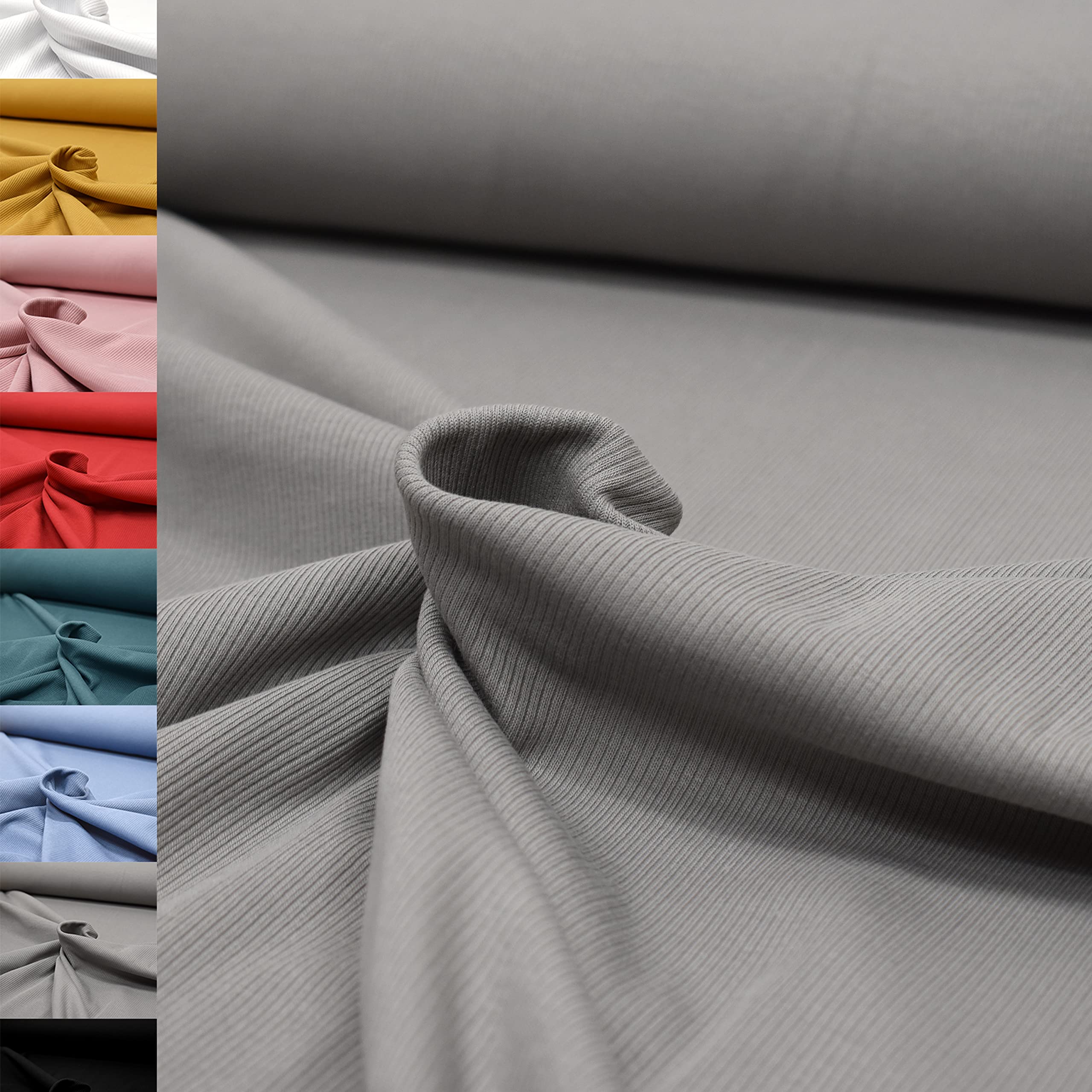 MAGAM-Stoffe Matteo Rippen Jersey Mode Stoff Meterware 50cm (Fiona Blümchen lila)