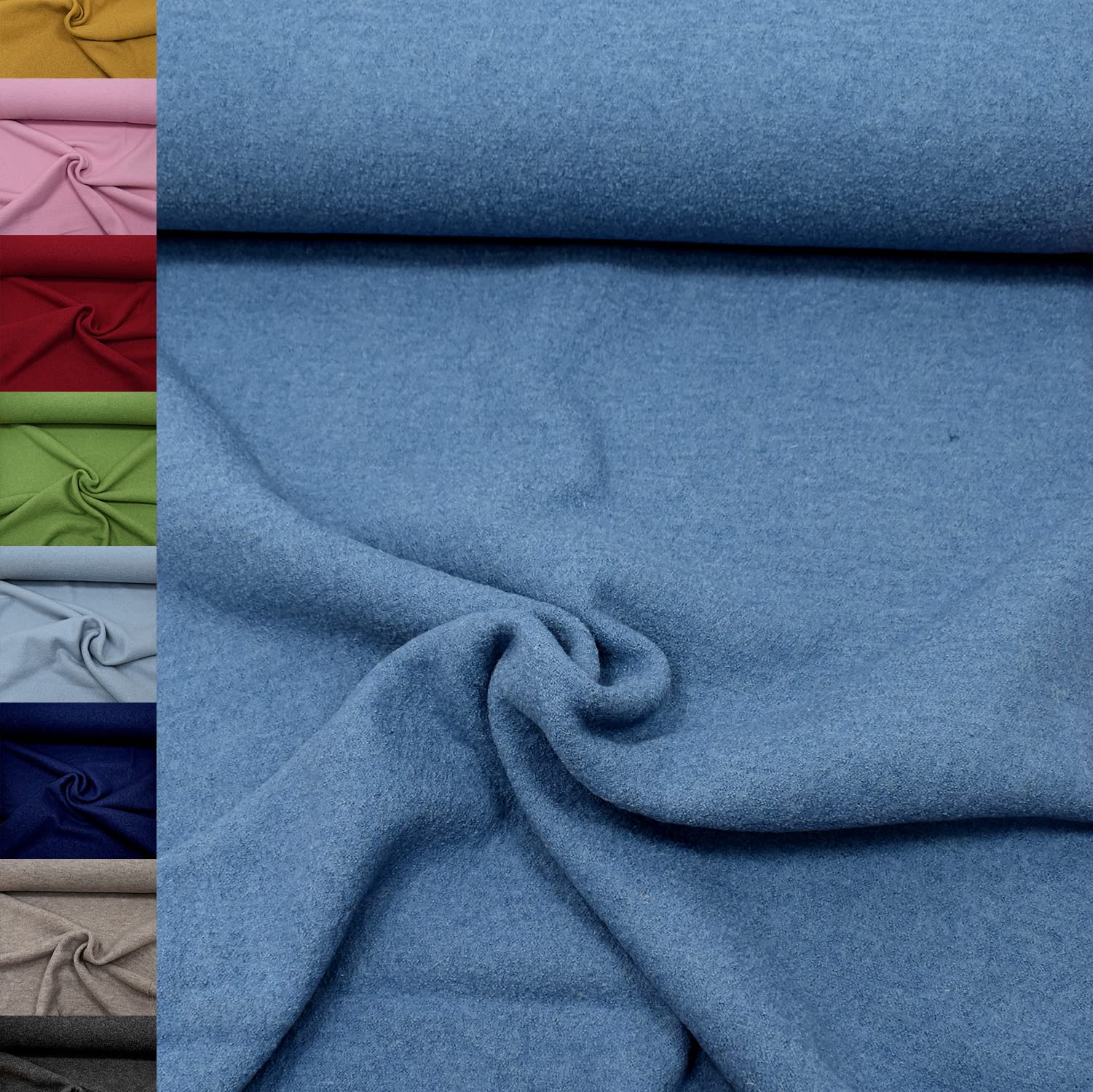 MAGAM-Stoffe Walkloden Wollstoff 100% reine Schurwolle Meterware 50cm (11. Grün)