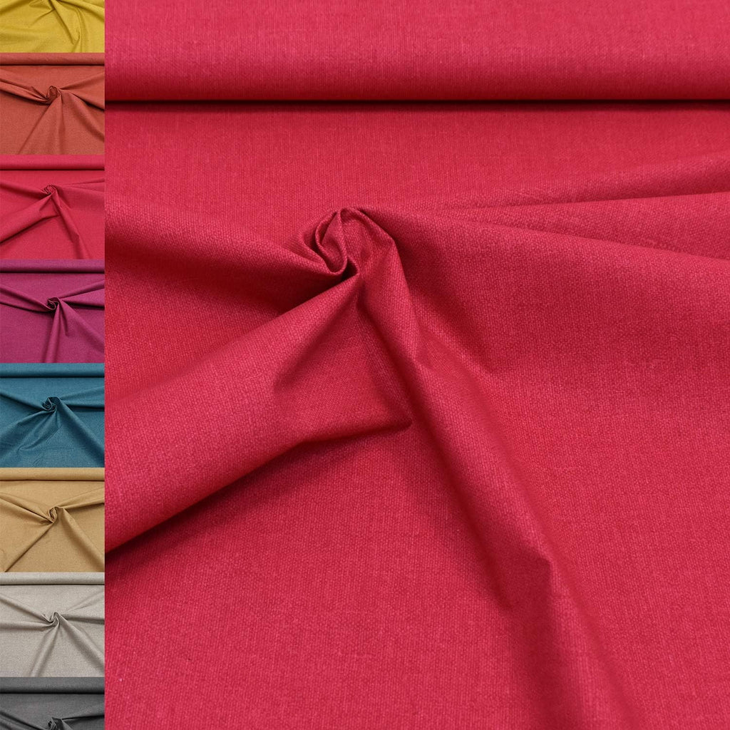 MAGAM-Stoffe Nele Baumwollstoff mit Leinen-Optik Oeko-Tex Meterware 50cm (04. Beeren-Rot)