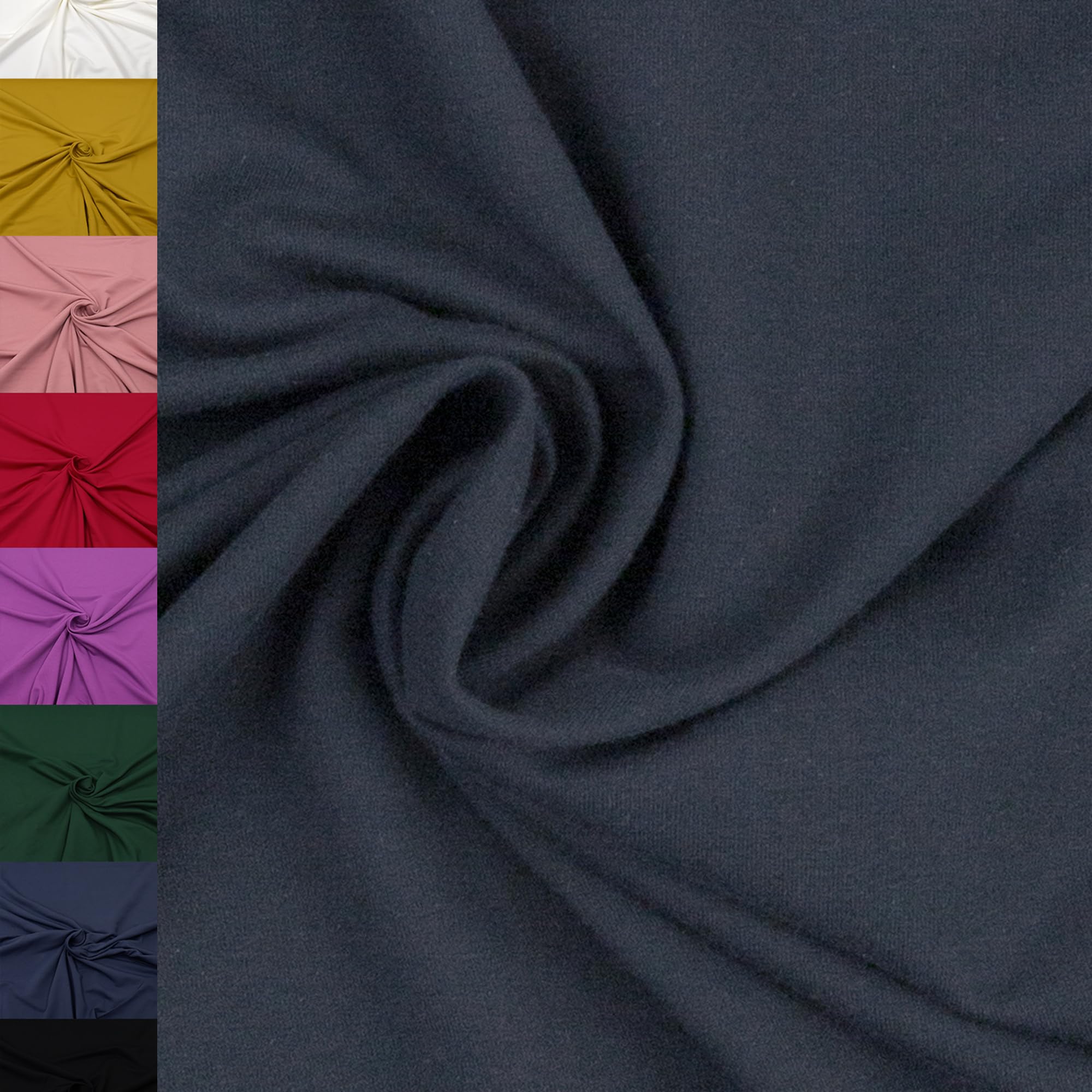 MAGAM-Stoffe Finn Jersey Stoff uni Oeko-Tex Meterware 50cm (29. Dunkelgrau)