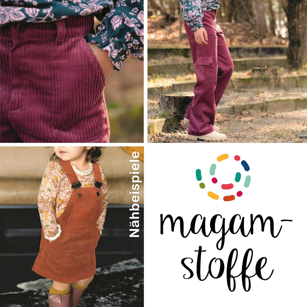 MAGAM-Stoffe Yanis Breitcord Cordstoff 100% Baumwolle Bekleidung Möbel Meterware 50cm (01. Warm gelb)