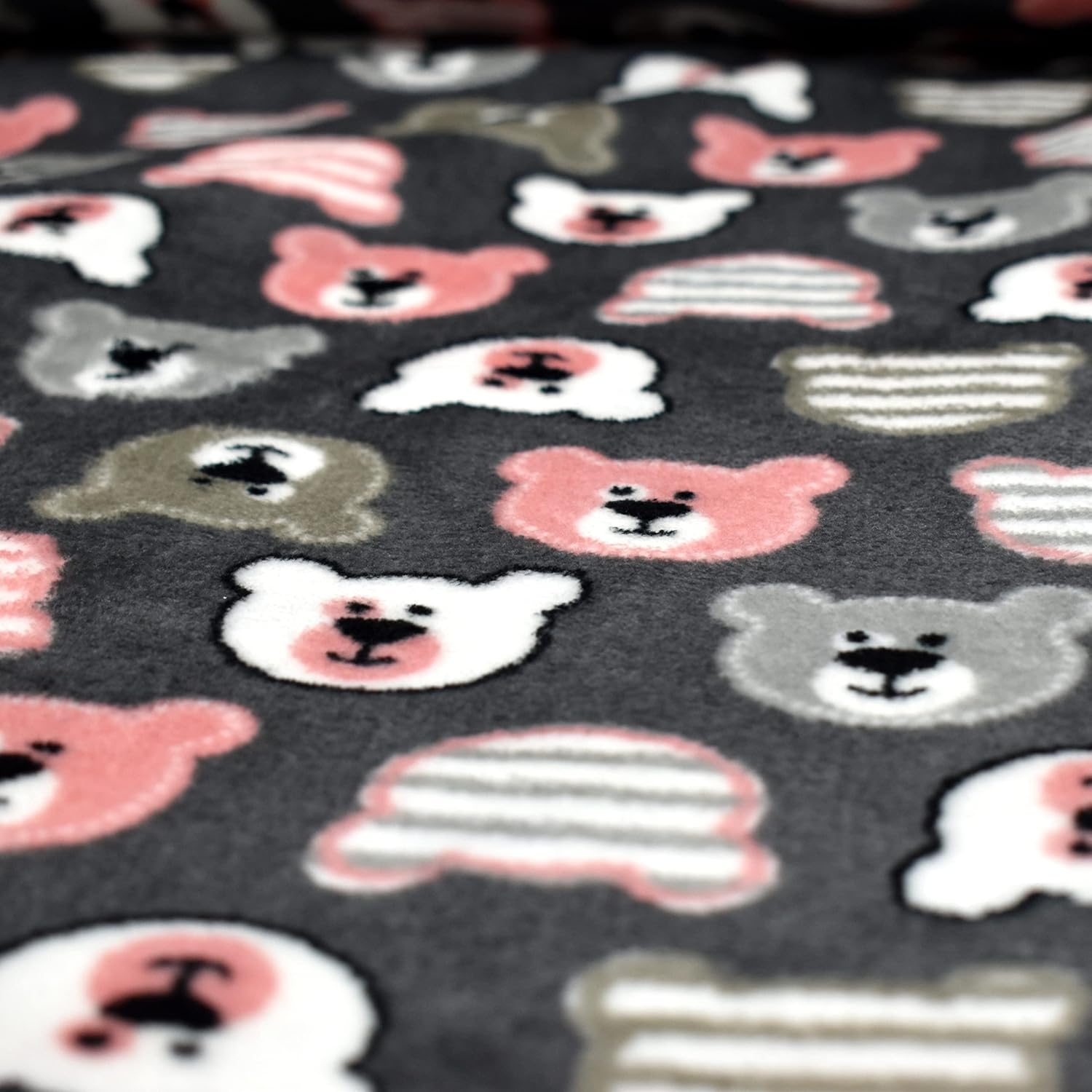 MAGAM-Stoffe Simon Bär Wellness Fleece Stoff Meterware 50cm (Dunkelgrau)