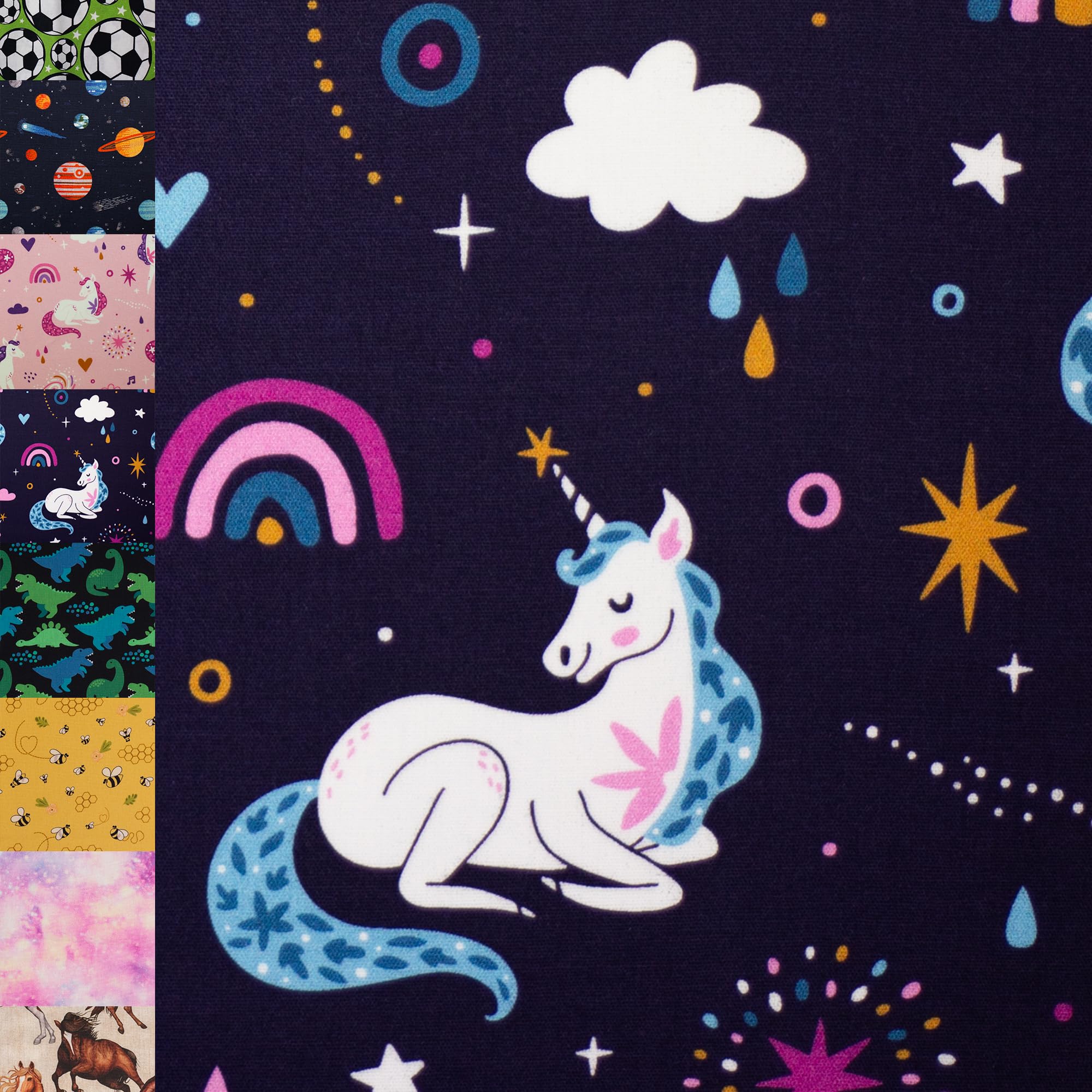 MAGAM-Stoffe Niklas Kinder Baumwollstoff ÖKO-TEX Meterware ab 50cm (Bienen gelb)