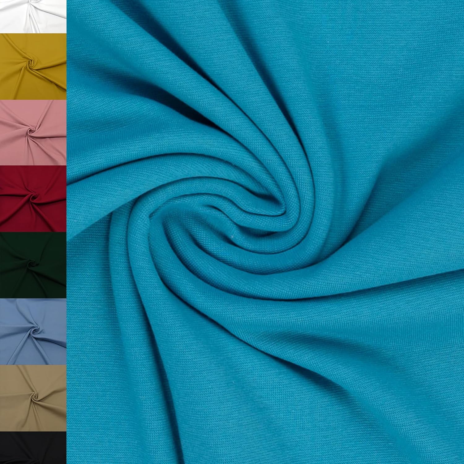 MAGAM-Stoffe Noah Bündchenstoff Feinstrick uni Oeko-Tex Meterware 50cm (18. Aqua türkis)