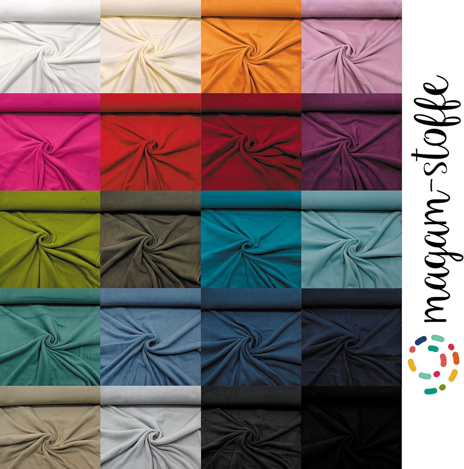 MAGAM-Stoffe Lisa Micro-Fleece Stoff uni Antipilling Meterware 50cm (06. Rot)