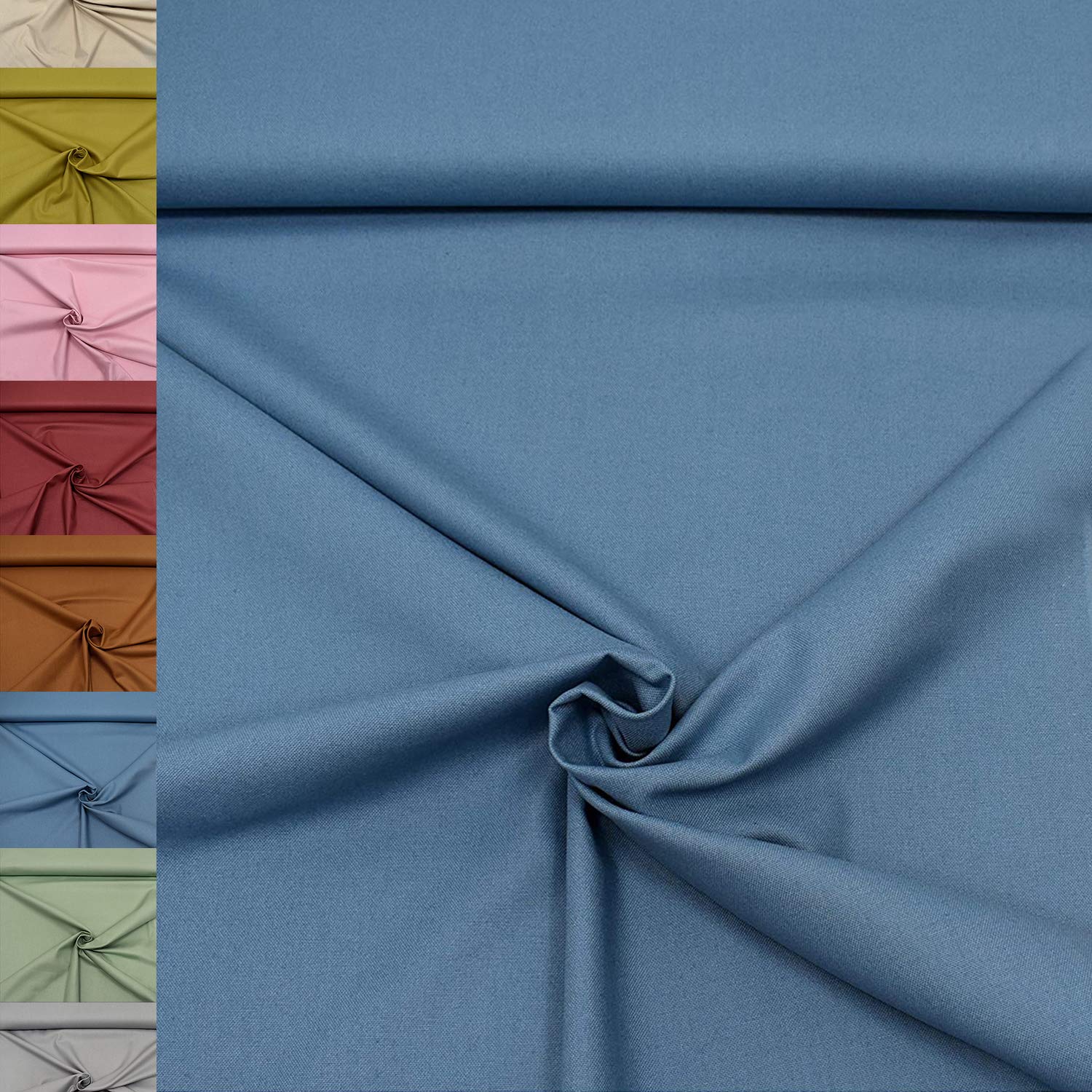 MAGAM-Stoffe Dylan weicher Canvas Baumwollstoff Kleidung Polsterstoff Meterware 50cm (12. Dunkelblau)