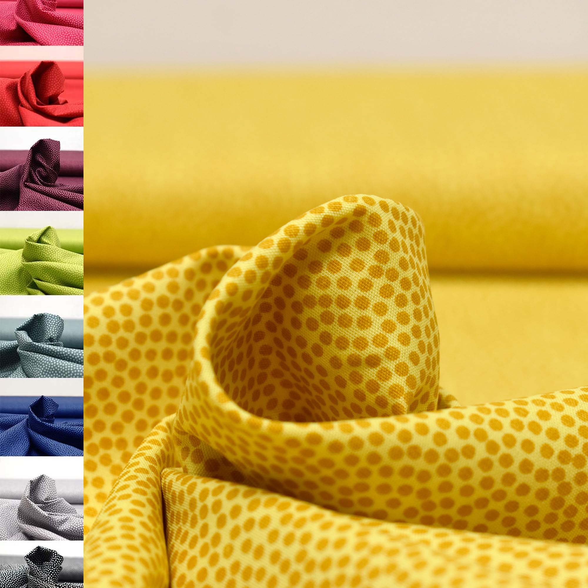 MAGAM-Stoffe Keno Tupfen Baumwollstoff Oeko-Tex Meterware 50cm (02. Orange)