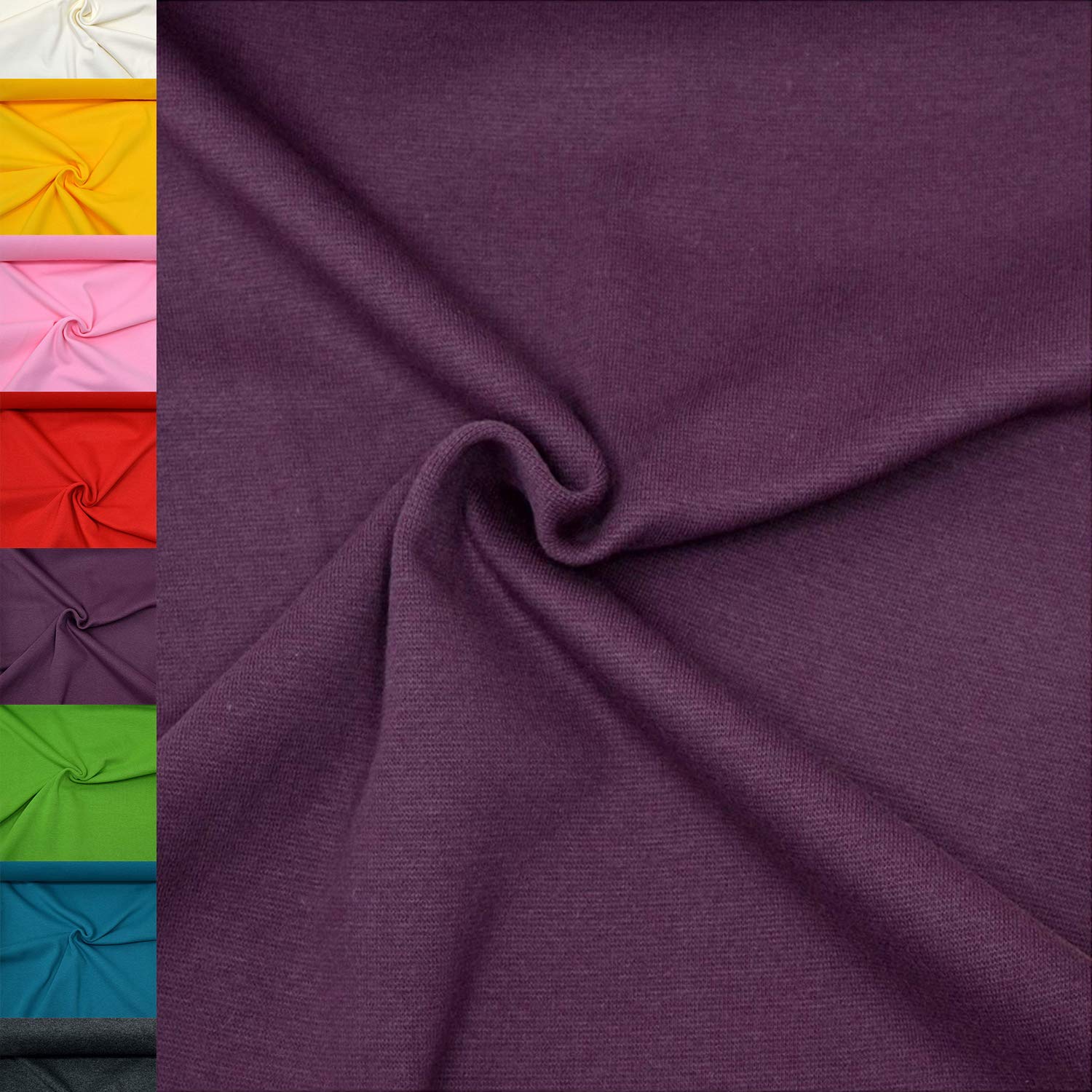 MAGAM-Stoffe Emma Bündchenstoff Feinstrick uni Oeko-Tex Meterware 50cm (01. Weiß)