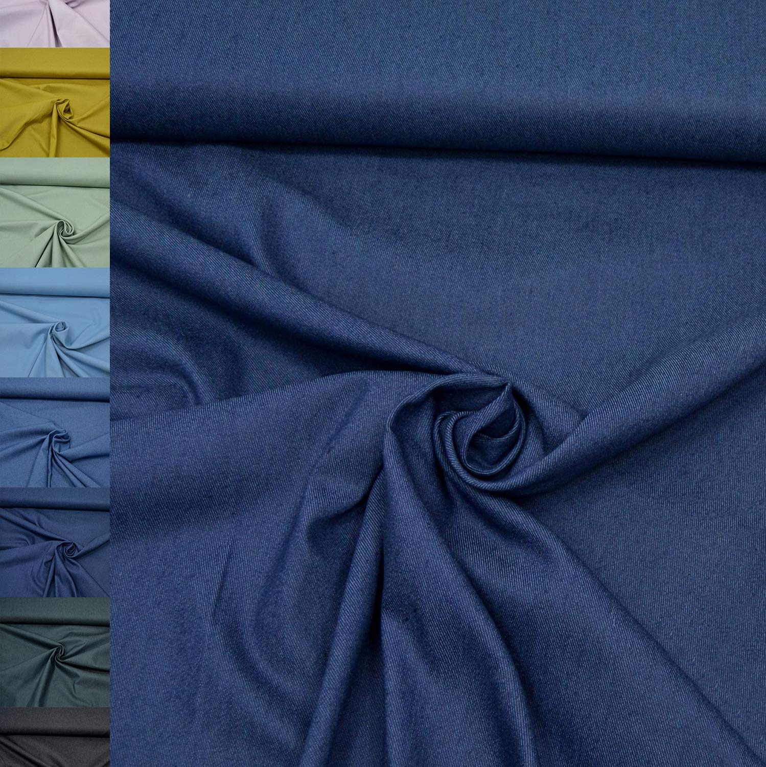 MAGAM-Stoffe Henri fester Jeansstoff uni Denim OEKO-TEX Meterware 50cm (13. Grau)