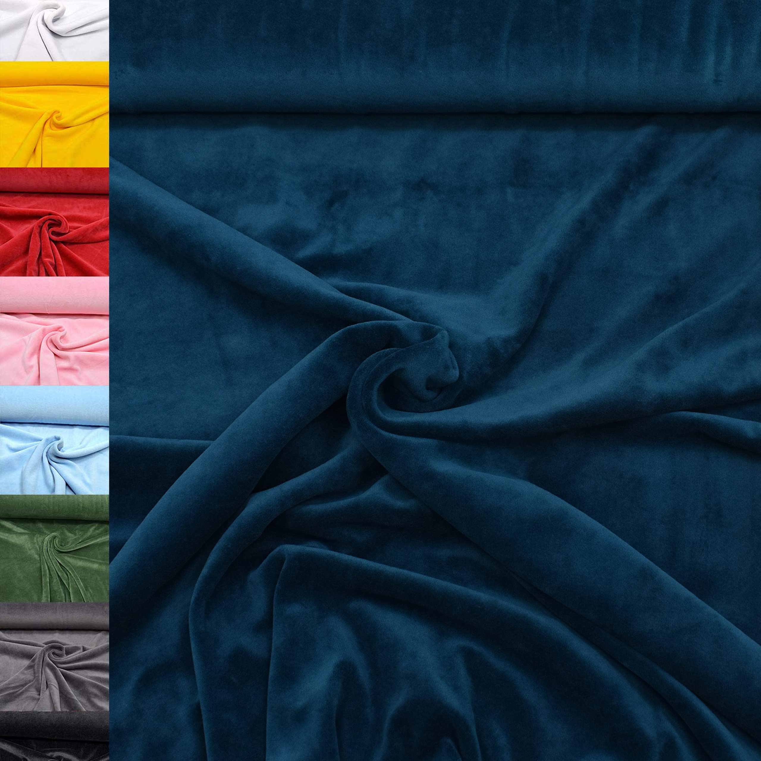 MAGAM-Stoffe Stella Nicki Stoff uni Oeko-Tex Meterware 50cm (32. Schwarz)