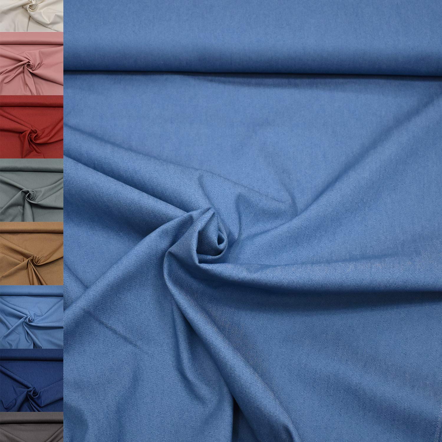 MAGAM-Stoffe Henri fester Jeansstoff uni Denim OEKO-TEX Meterware 50cm (13. Grau)