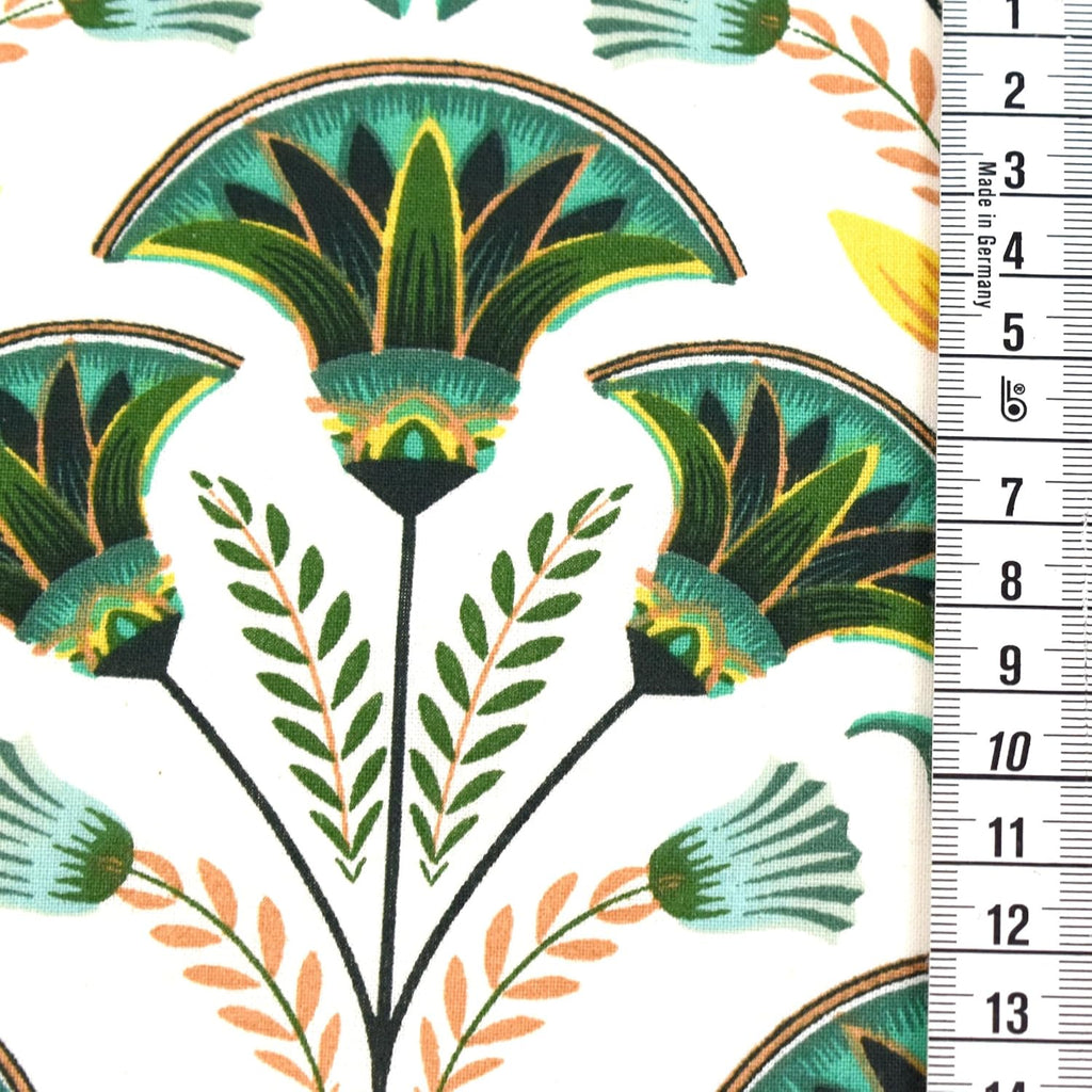 MAGAM-Stoffe Florenz Baumwollstoff aus Frankreich OEKO-TEX Meterware ab 50cm (Grün)