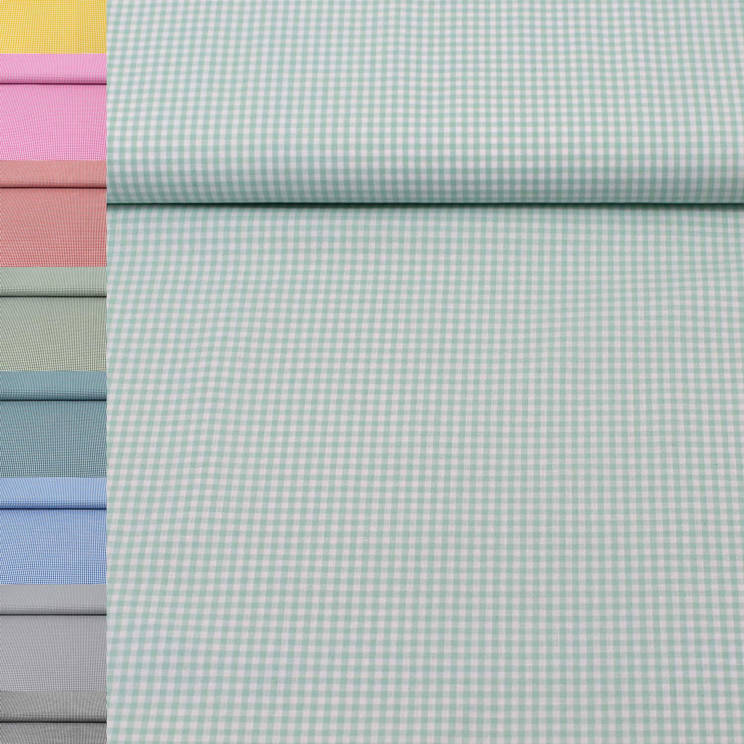 MAGAM-Stoffe Mona Vichy-Karo klein Baumwollstoff Oeko-Tex Meterware 50cm (20. Schwarz)