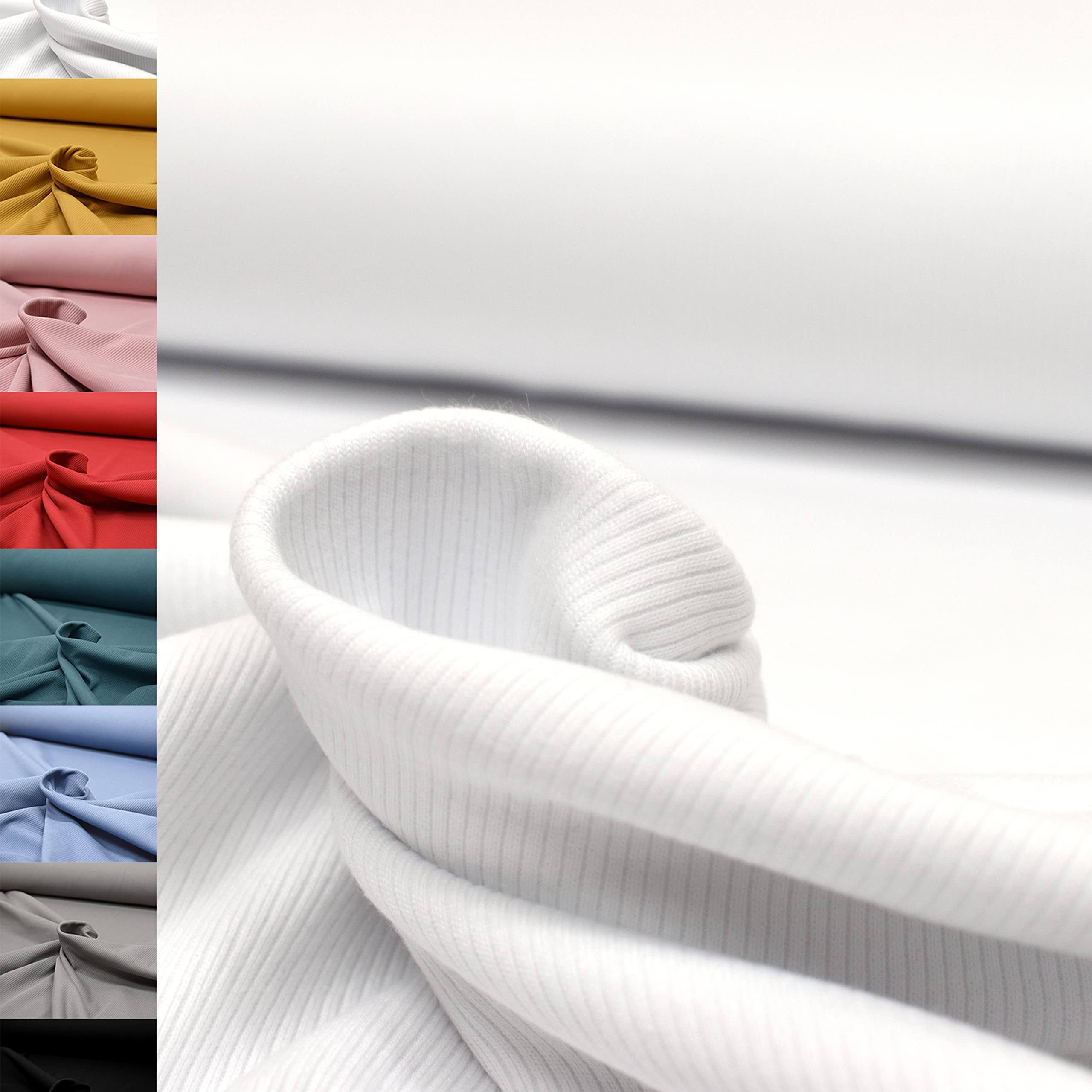 MAGAM-Stoffe Matteo Rippen Jersey Mode Stoff Meterware 50cm (Fiona Blümchen lila)