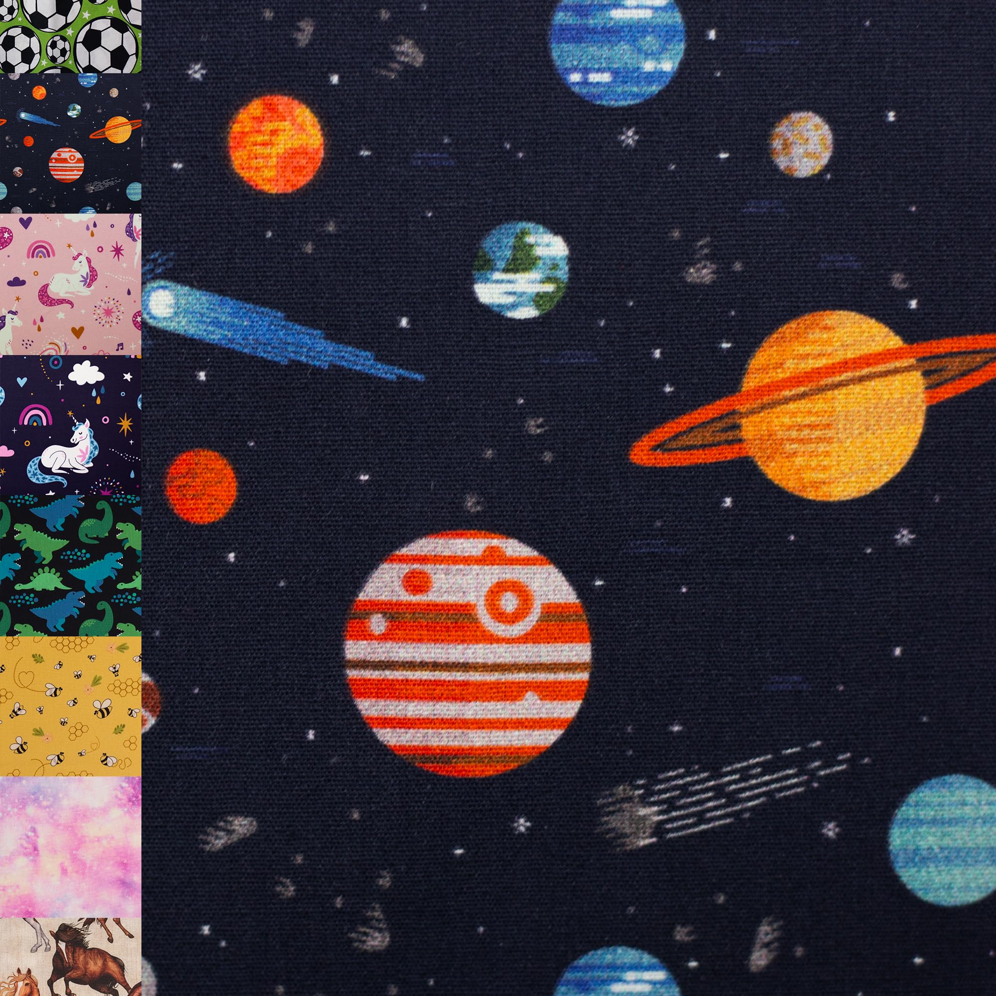 MAGAM-Stoffe Niklas Kinder Baumwollstoff ÖKO-TEX Meterware ab 50cm (Bienen gelb)