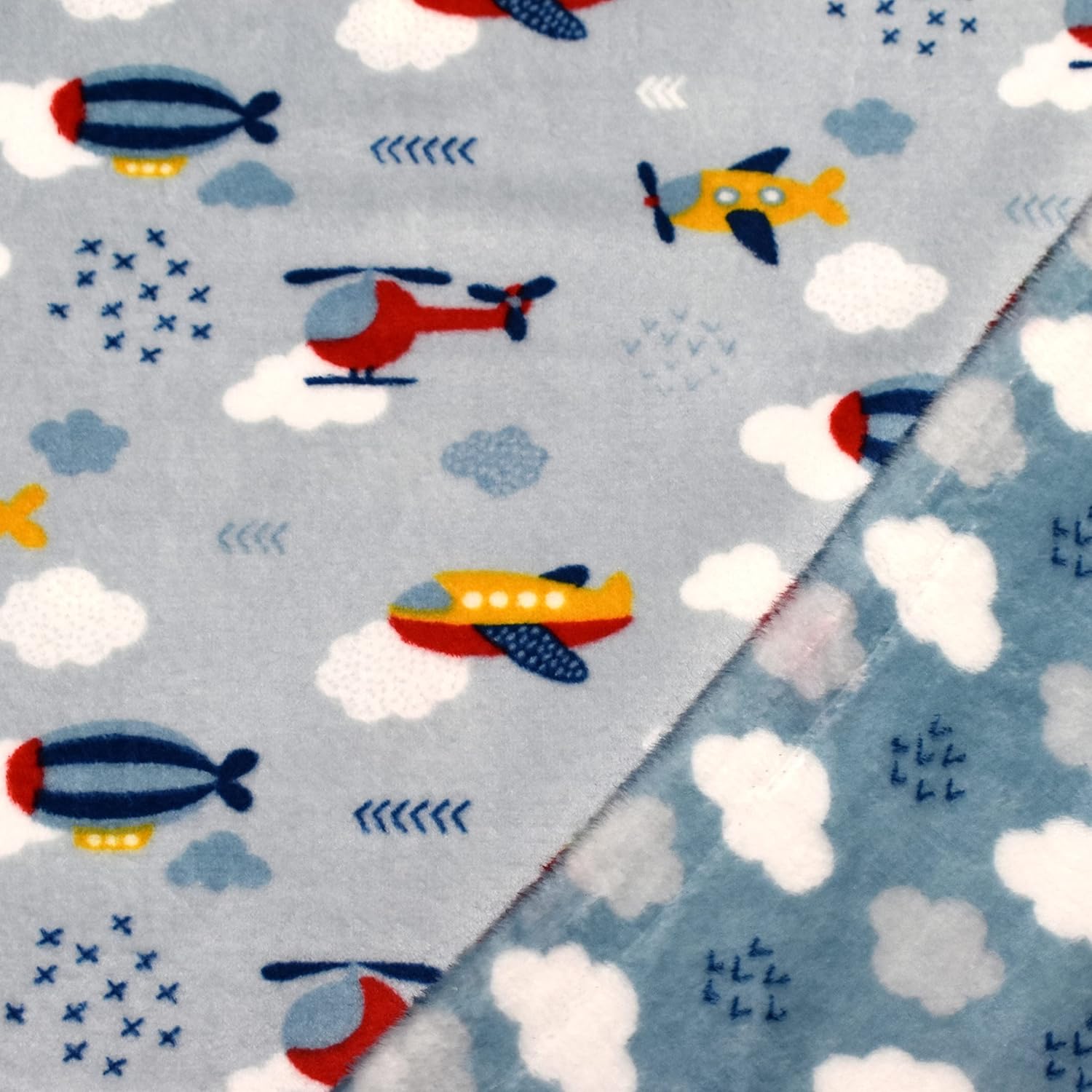 MAGAM-Stoffe Simon Luftfahrt Wellness Fleece Stoff Meterware 50cm