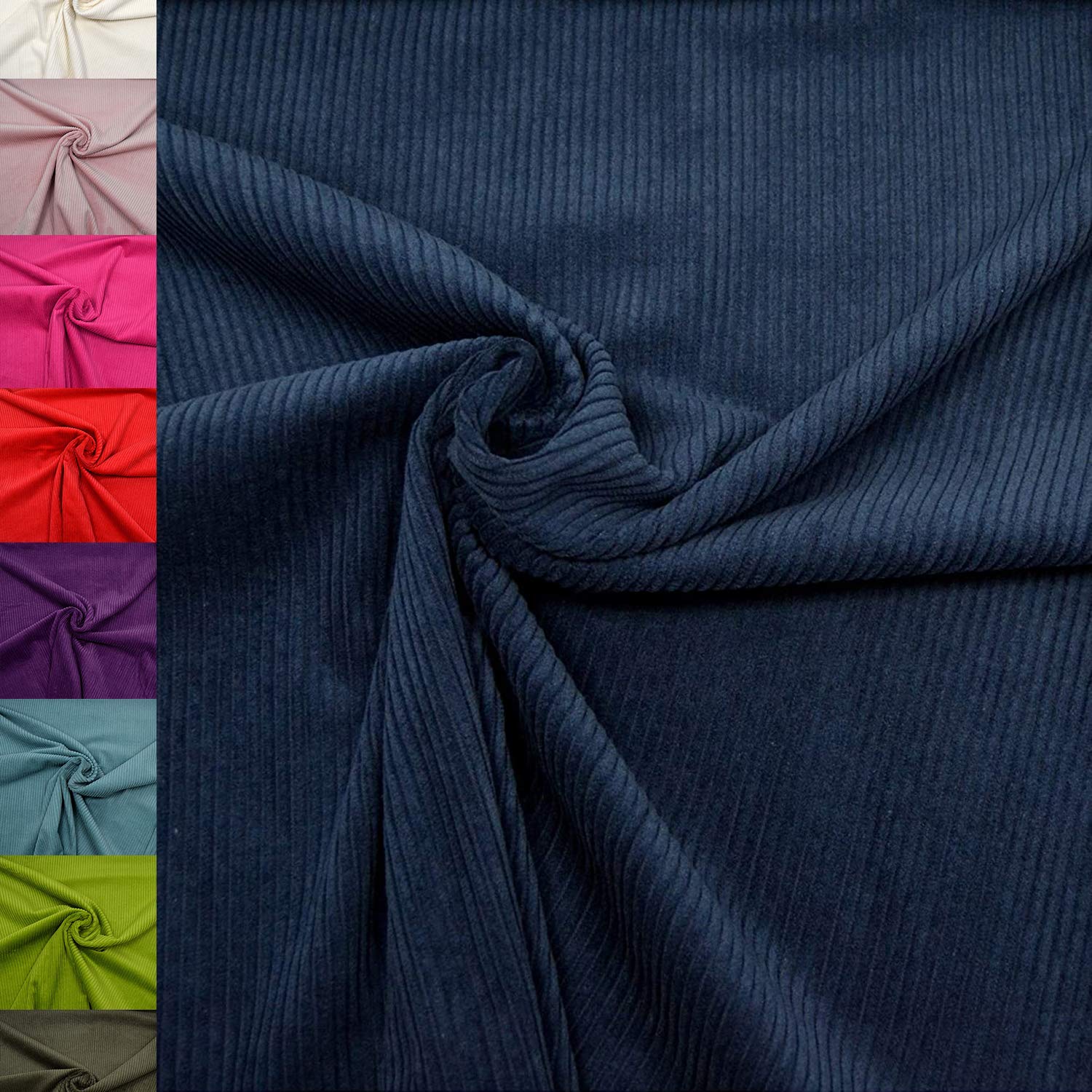 MAGAM-Stoffe Yanis Breitcord Cordstoff 100% Baumwolle Bekleidung Möbel Meterware 50cm (01. Warm gelb)