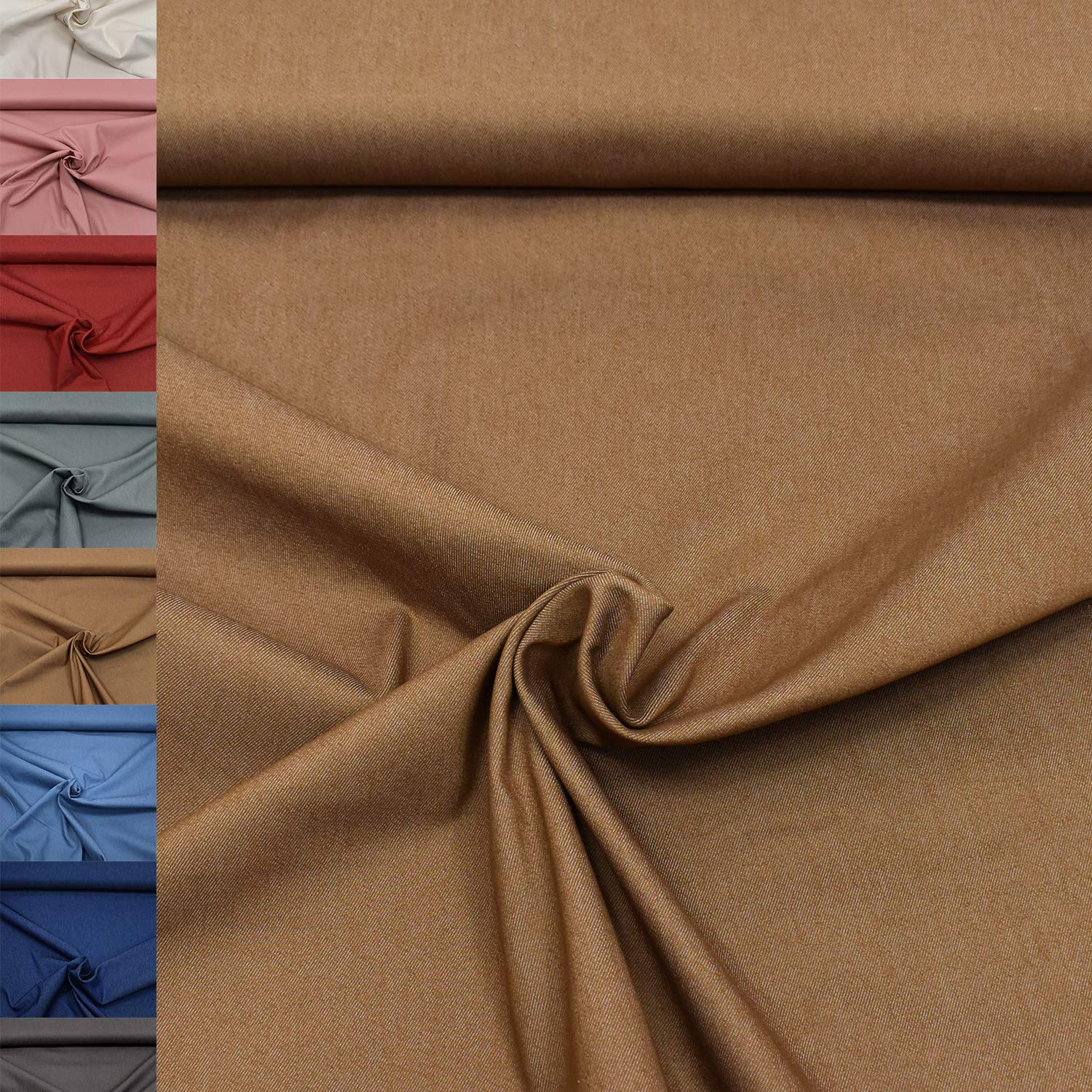 MAGAM-Stoffe Henri fester Jeansstoff uni Denim OEKO-TEX Meterware 50cm (13. Grau)