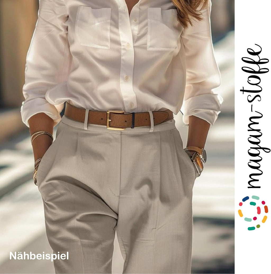 MAGAM-Stoffe Gabardine Modestoff Anzugstoff Hosen Kleider Mänteln Meterware ab 50cm (06. Dunkelgrau meliert)