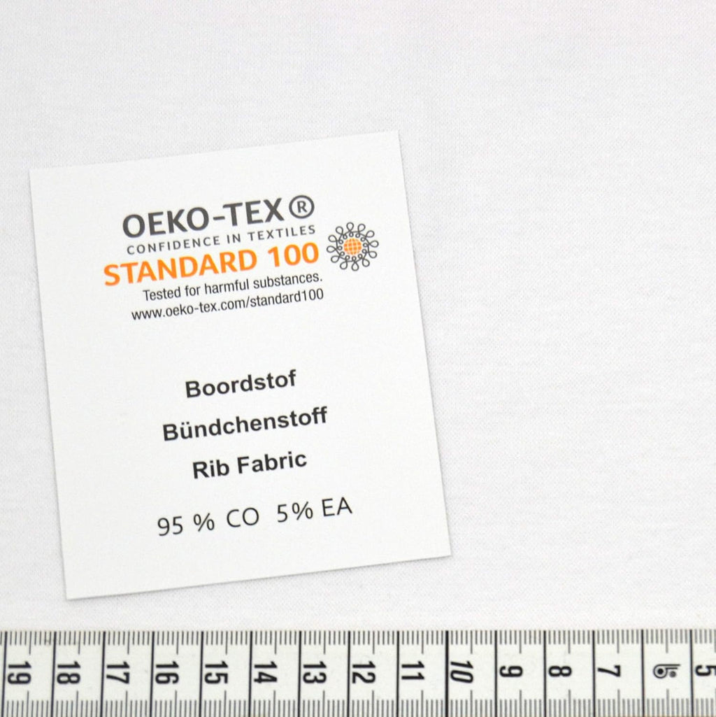 MAGAM-Stoffe Emma Bündchenstoff Feinstrick uni Oeko-Tex Meterware 50cm (01. Weiß)