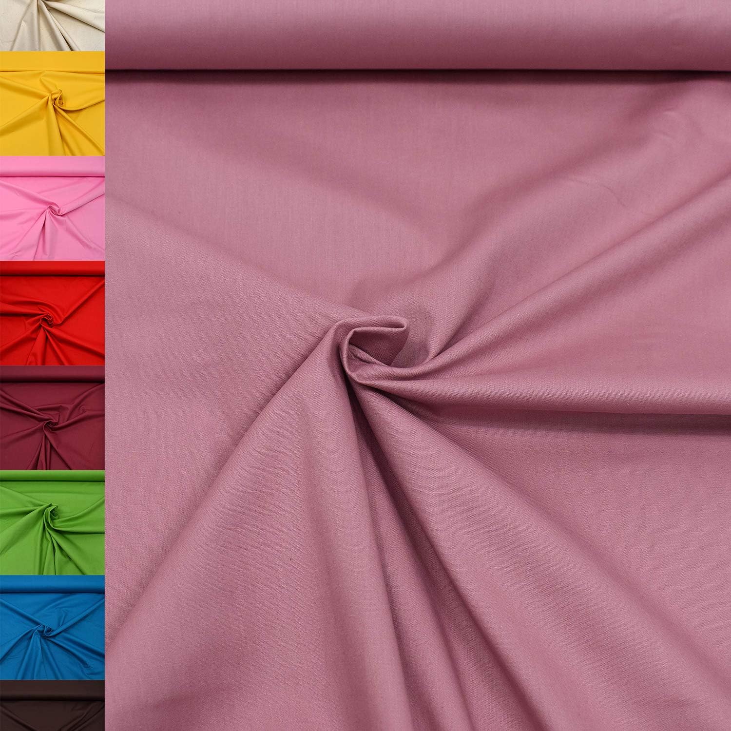 MAGAM-Stoffe Sophie Baumwollstoff Uni 100% Baumwolle Oeko-Tex Meterware 50cm (11. Rosenholz)