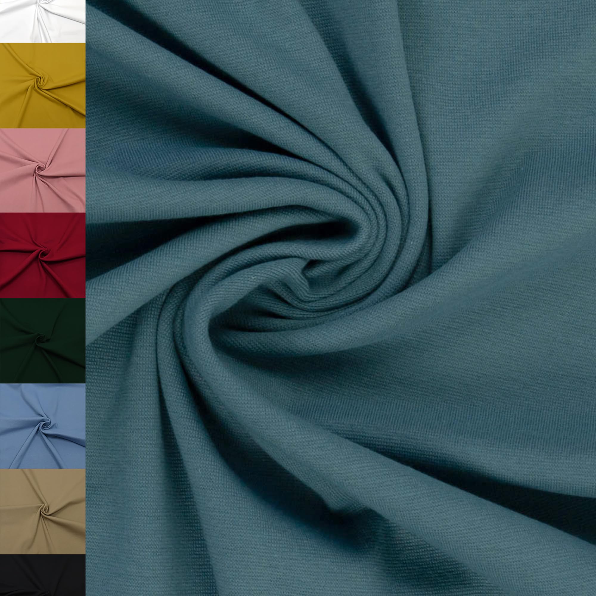 MAGAM-Stoffe Noah Bündchenstoff Feinstrick uni Oeko-Tex Meterware 50cm (18. Aqua türkis)