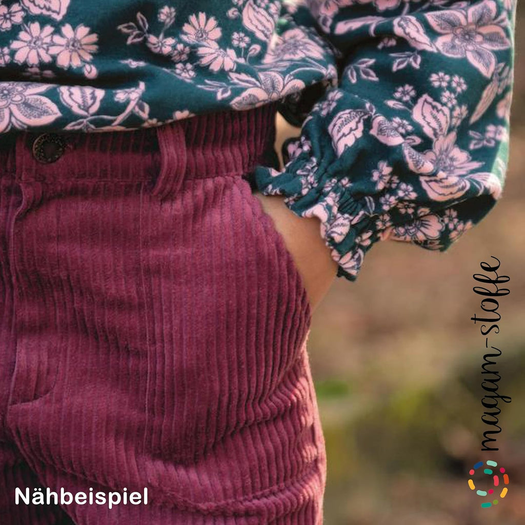 MAGAM-Stoffe Yanis Breitcord Cordstoff 100% Baumwolle Bekleidung Möbel Meterware 50cm (01. Warm gelb)