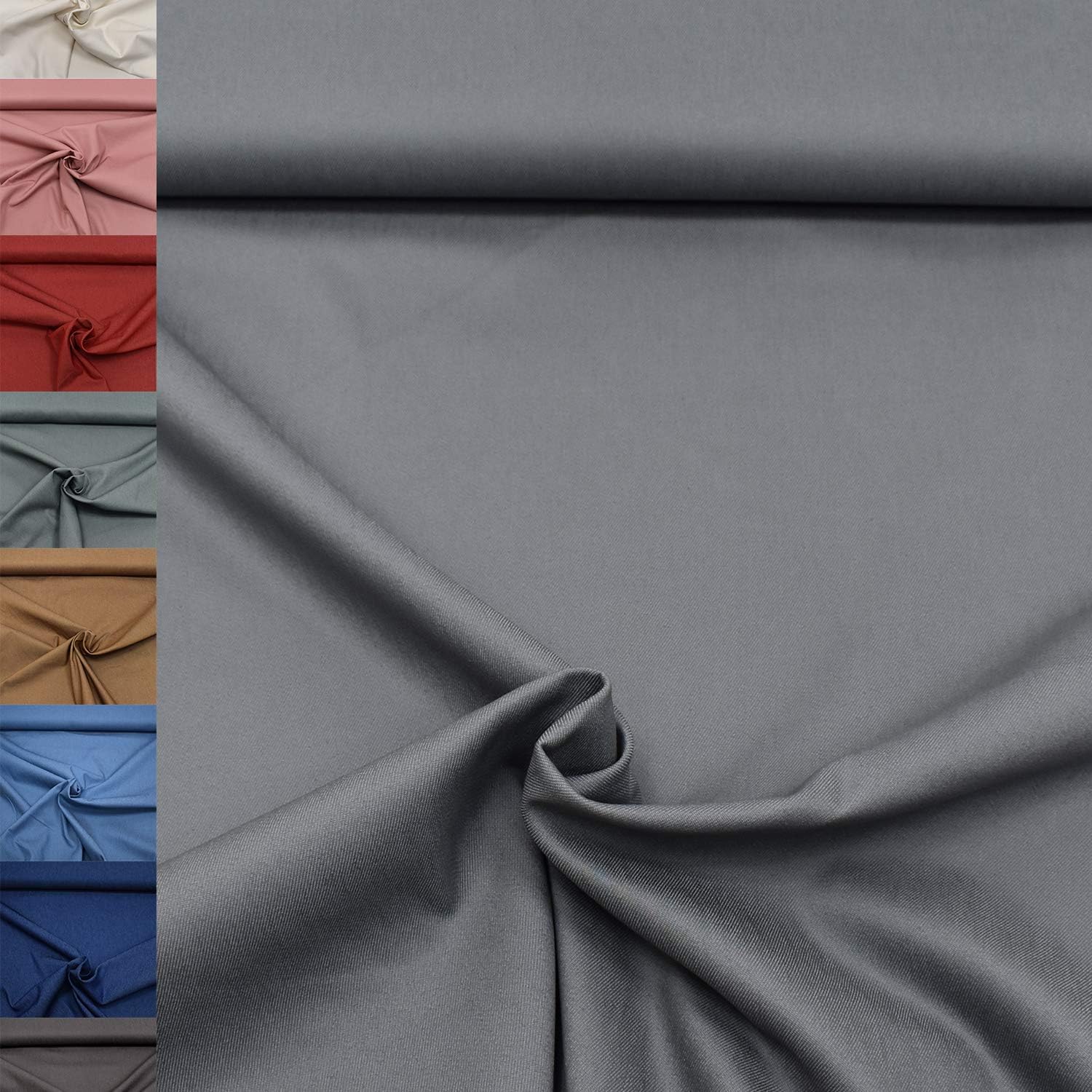 MAGAM-Stoffe Henri fester Jeansstoff uni Denim OEKO-TEX Meterware 50cm (13. Grau)