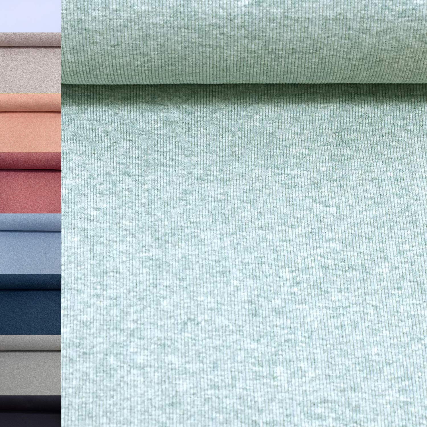 MAGAM-Stoffe Laura Bündchenstoff Grobstrick uni Bio Meterware 50cm (08. Alt Mint)