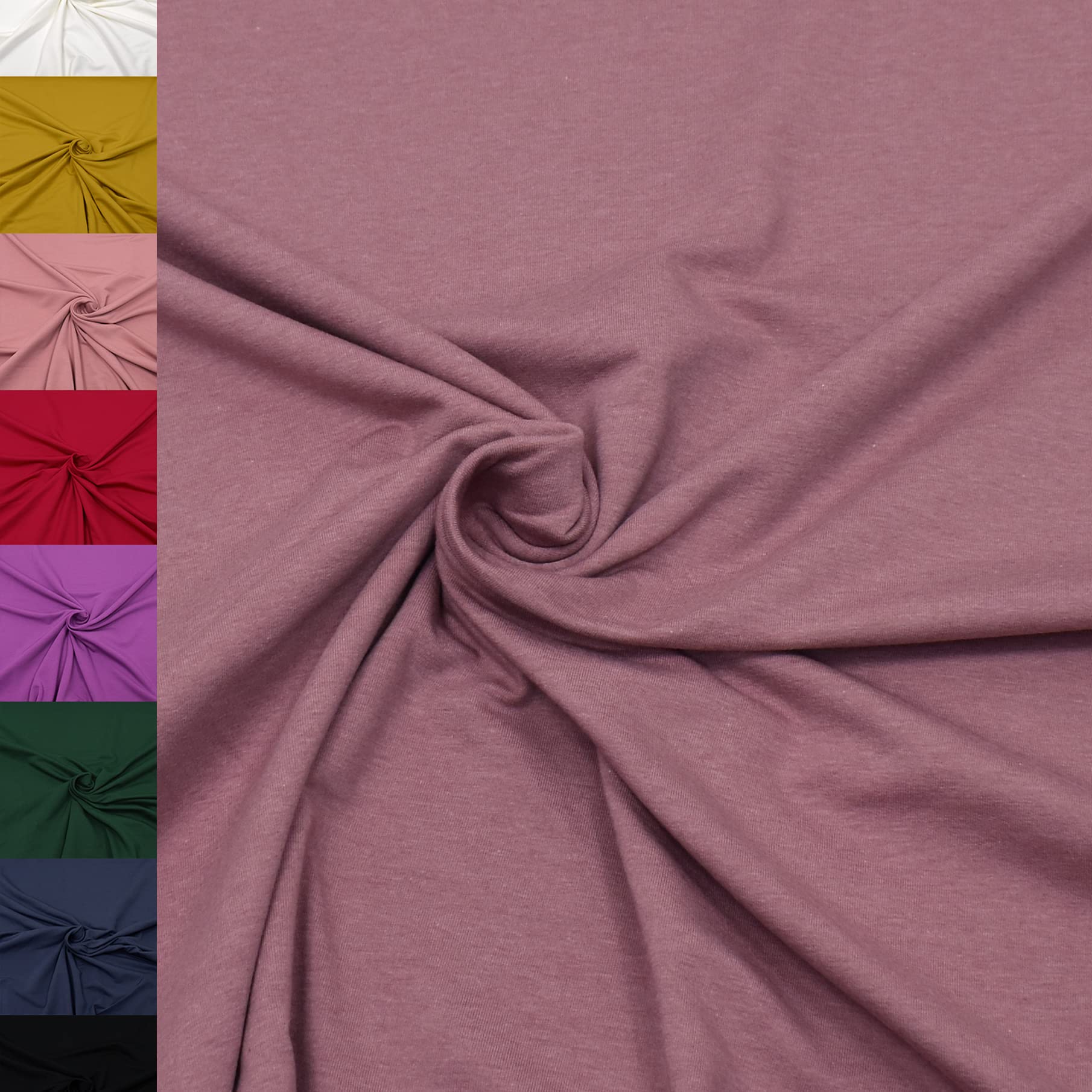 MAGAM-Stoffe Theo French Terry uni Sweat Stoff Oeko-Tex Meterware 50cm (26. Beige)