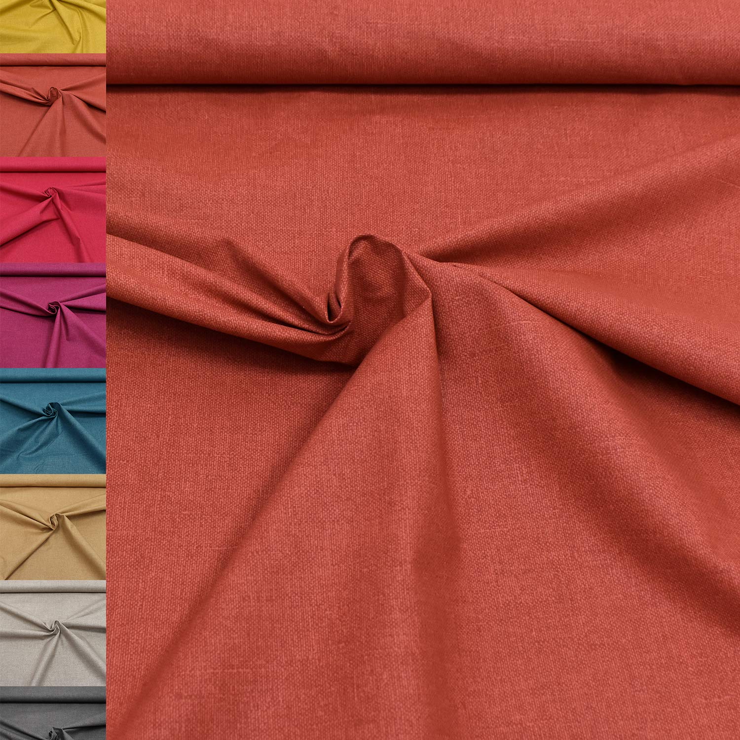 MAGAM-Stoffe Nele Baumwollstoff mit Leinen-Optik Oeko-Tex Meterware 50cm (04. Beeren-Rot)