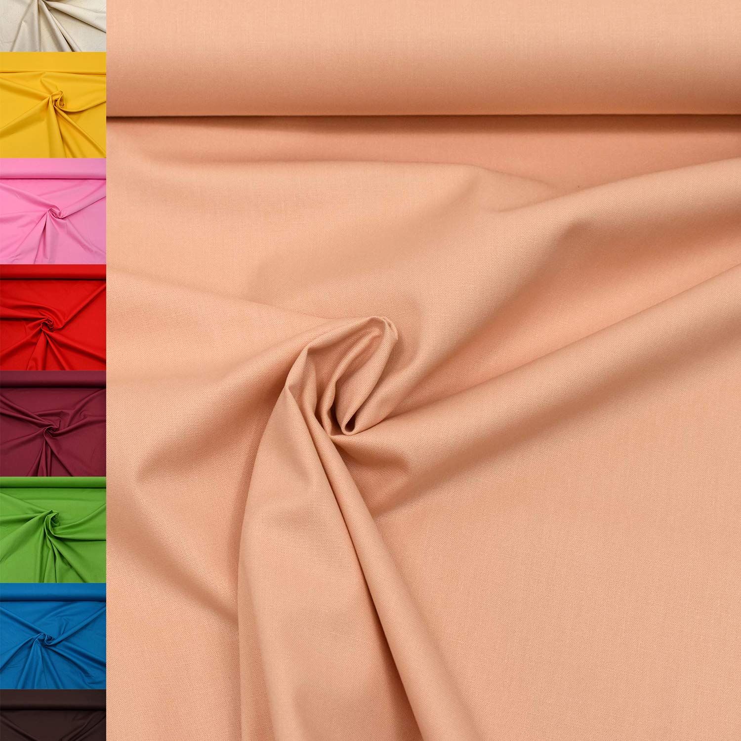 MAGAM-Stoffe Sophie Baumwollstoff Uni 100% Baumwolle Oeko-Tex Meterware 50cm (11. Rosenholz)