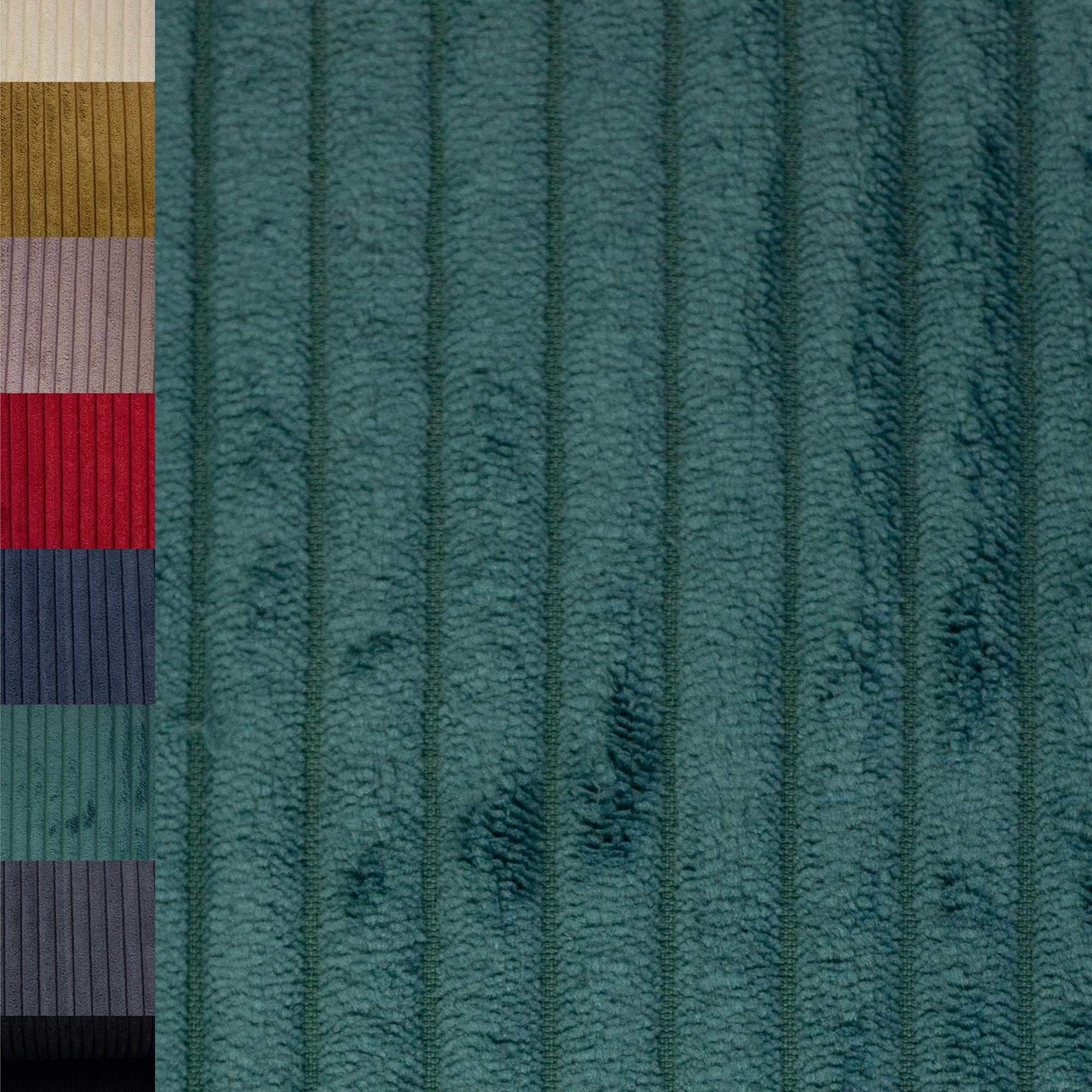 MAGAM-Stoffe Wien Samtcord Deko Polster Taschen Kleidung Breitcord Meterware ab 50cm (15. Petrol dunkel)