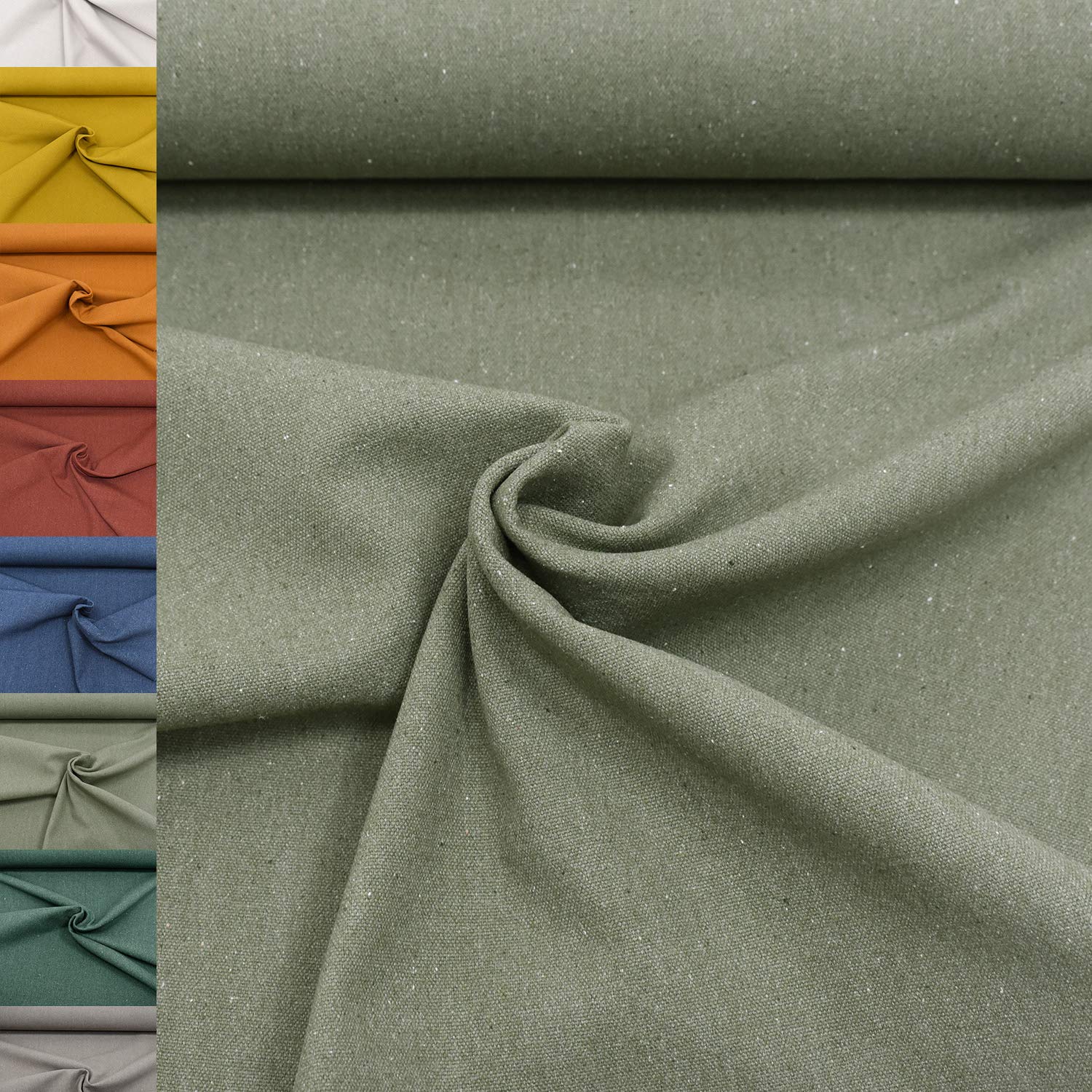 MAGAM-Stoffe Paris fester Canvas Stoff Kleidung Polsterstoff Meterware 50cm (16. Schwarz)