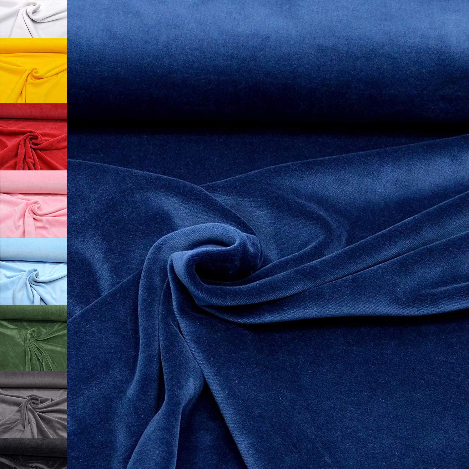 MAGAM-Stoffe Stella Nicki Stoff uni Oeko-Tex Meterware 50cm (32. Schwarz)