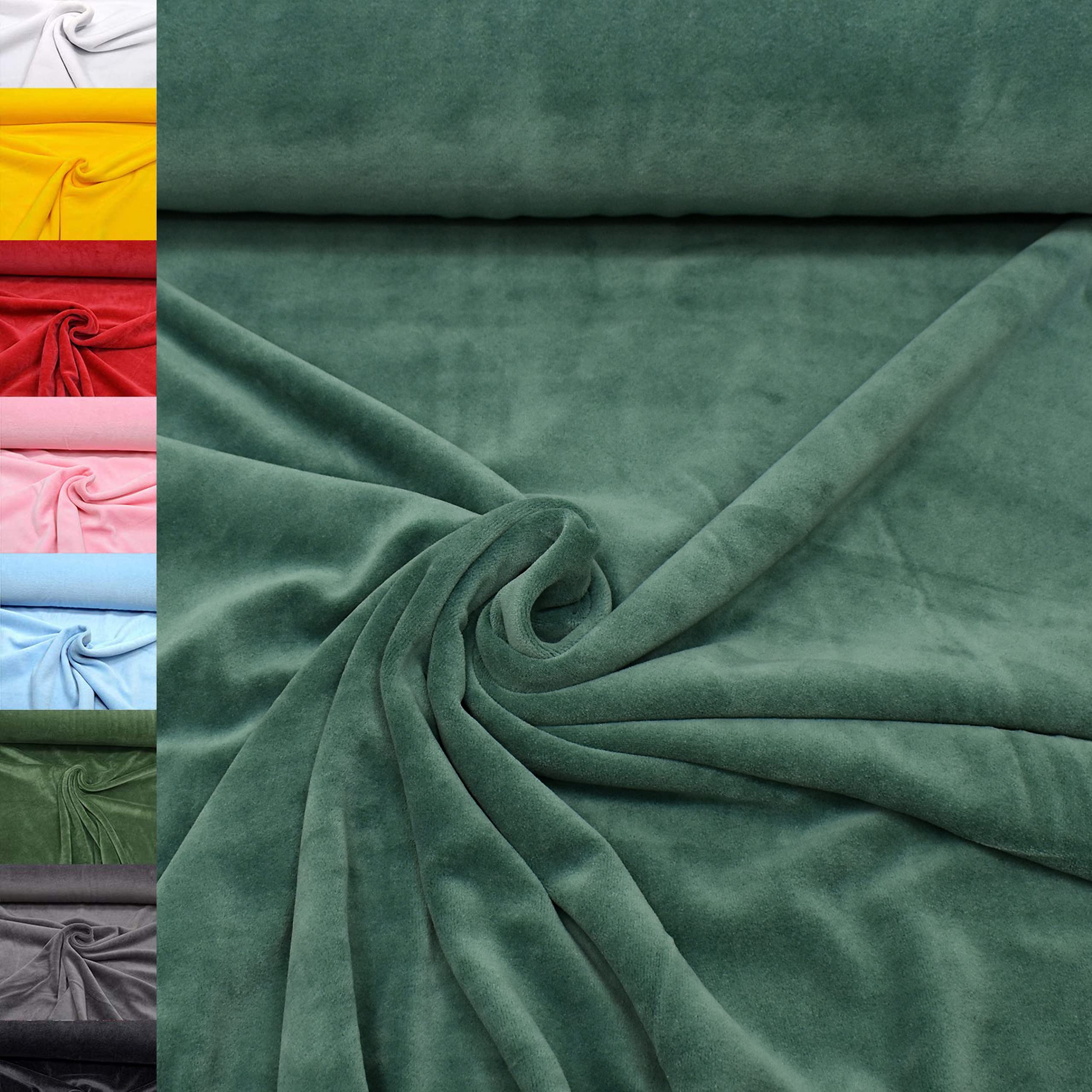 MAGAM-Stoffe Stella Nicki Stoff uni Oeko-Tex Meterware 50cm (32. Schwarz)