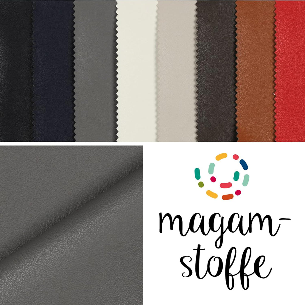 MAGAM-Stoffe Anton Kunstleder Polsterstoff Kleidung Taschen Meterware ab 50cm (Natur)