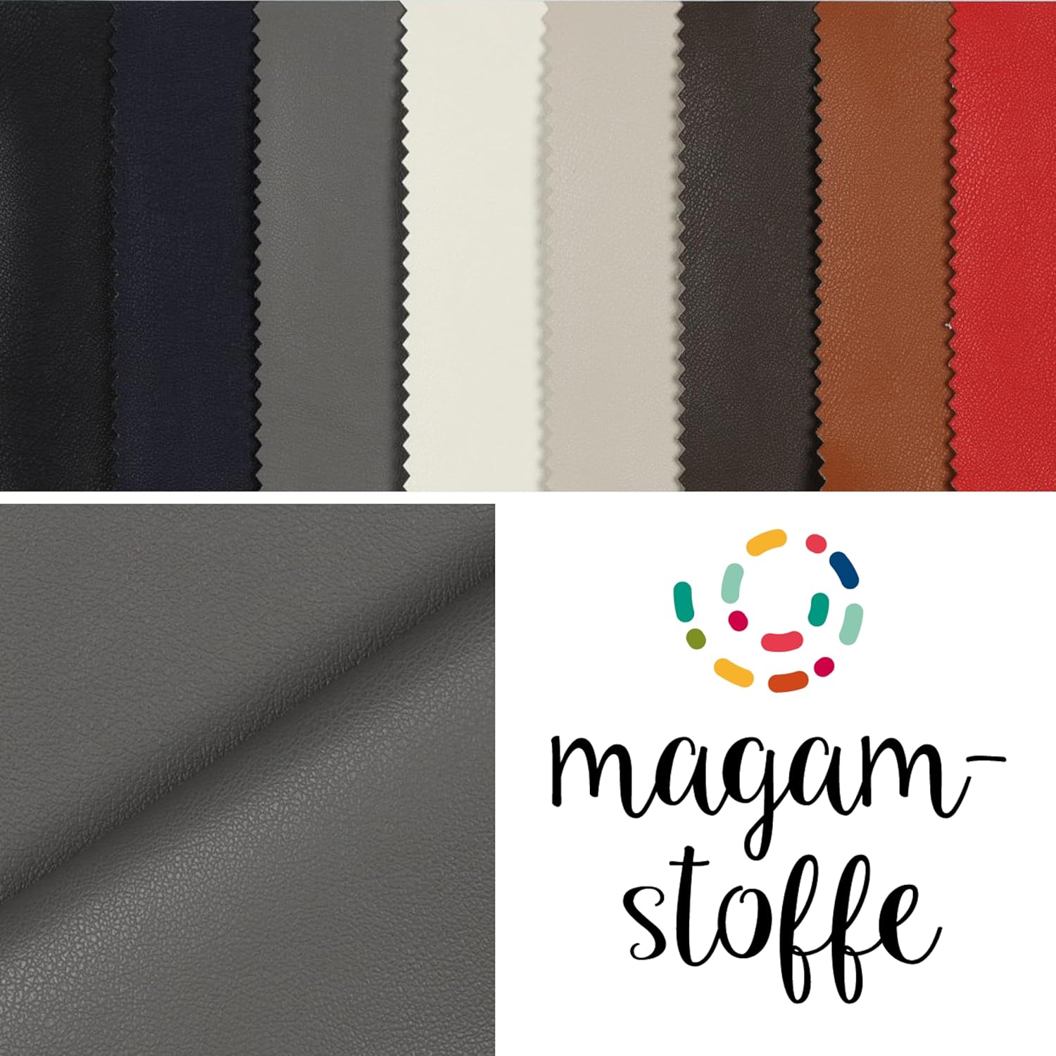 MAGAM-Stoffe Anton Kunstleder Polsterstoff Kleidung Taschen Meterware ab 50cm (Natur)