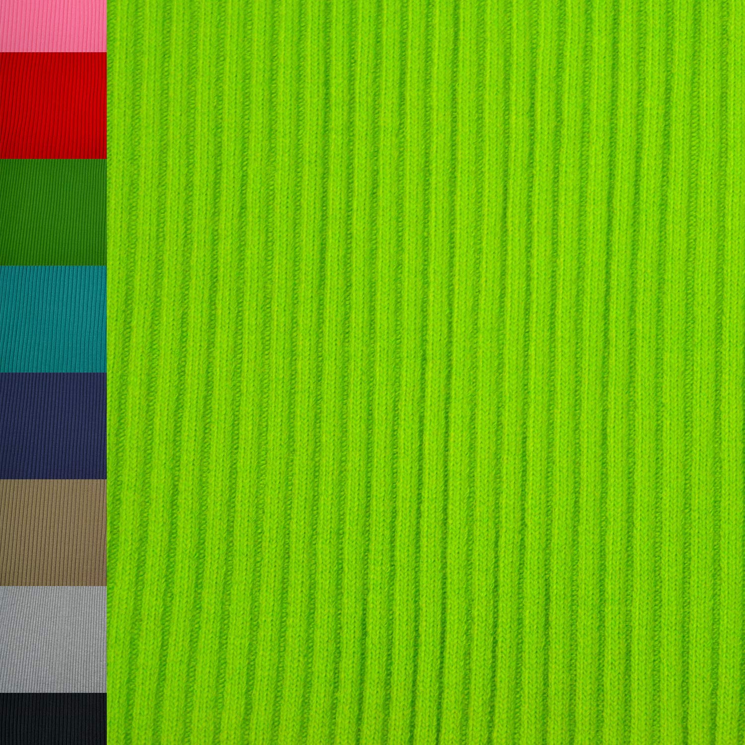 MAGAM-Stoffe Charly Schwerer Bündchenstoff Grobstrick uni Oeko-Tex Meterware 50cm (04. Gras-Grün)