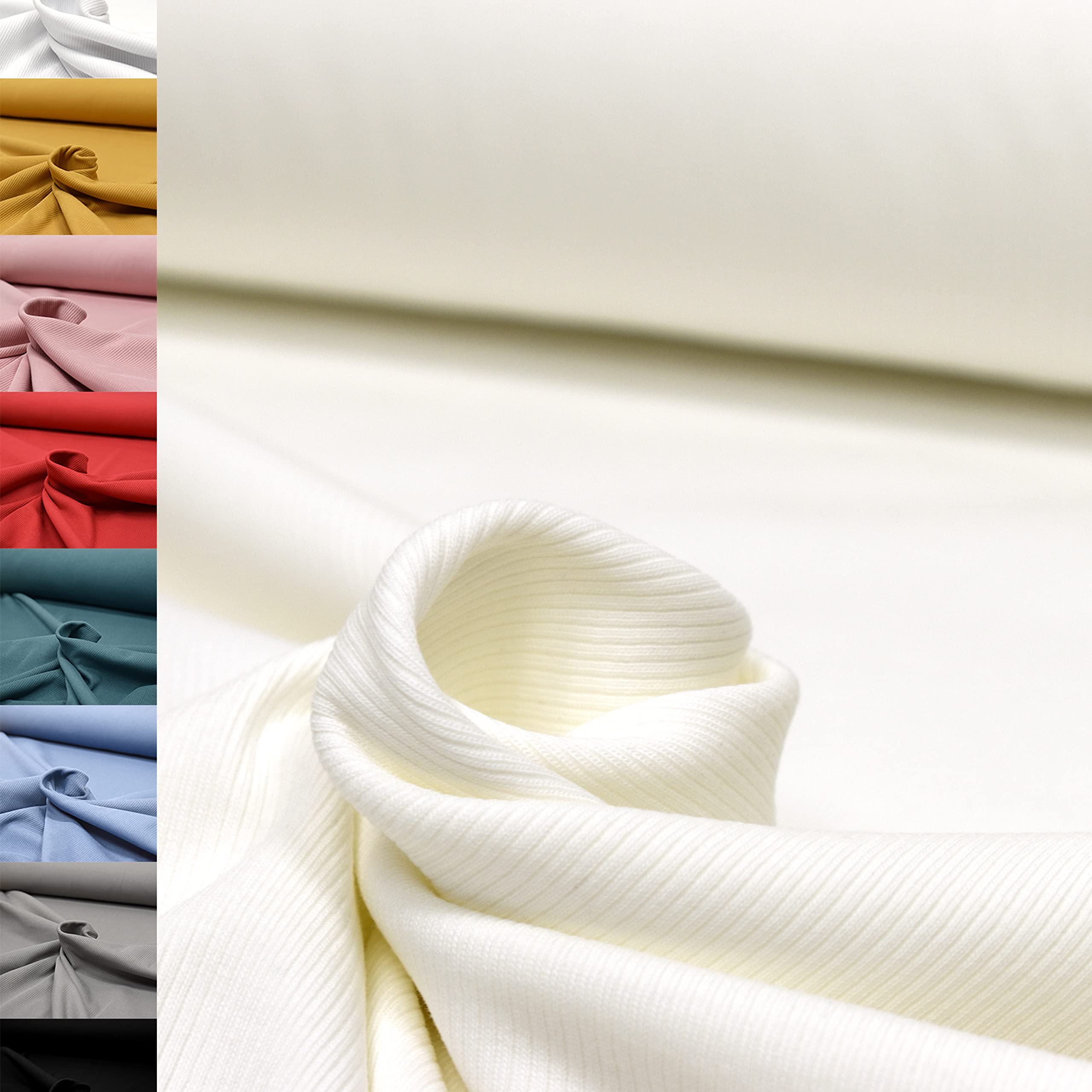 MAGAM-Stoffe Matteo Rippen Jersey Mode Stoff Meterware 50cm (Fiona Blümchen lila)