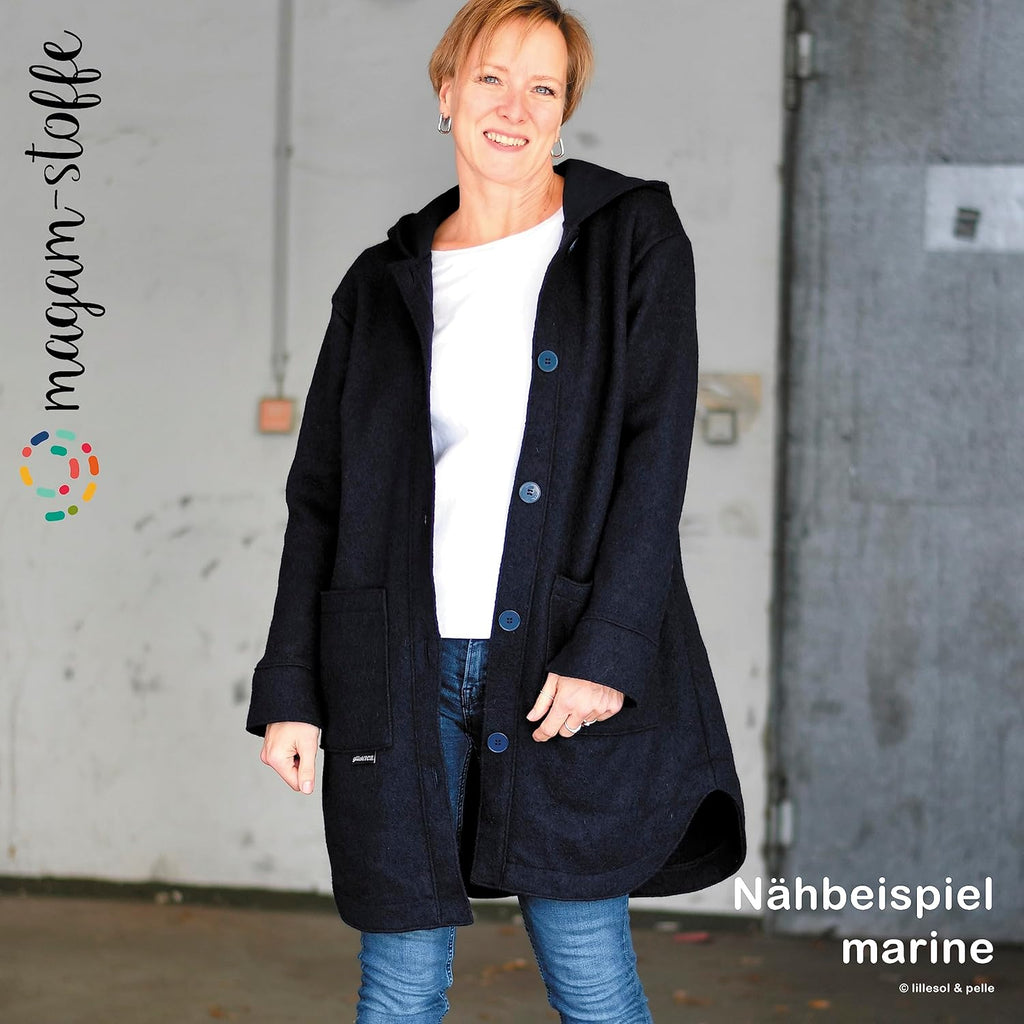 MAGAM-Stoffe Walkloden Wollstoff 100% reine Schurwolle Meterware 50cm (11. Grün)