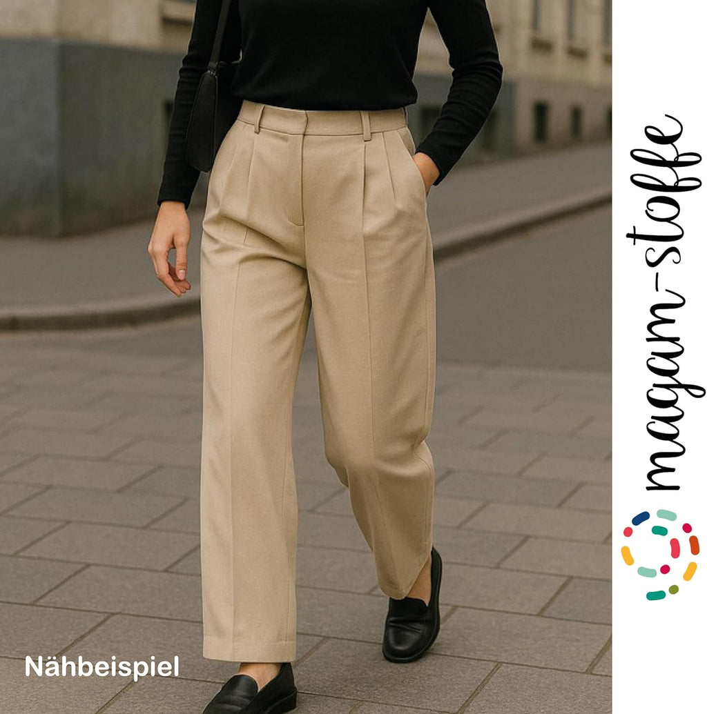 MAGAM-Stoffe Gabardine Modestoff Anzugstoff Hosen Kleider Mänteln Meterware ab 50cm (06. Dunkelgrau meliert)